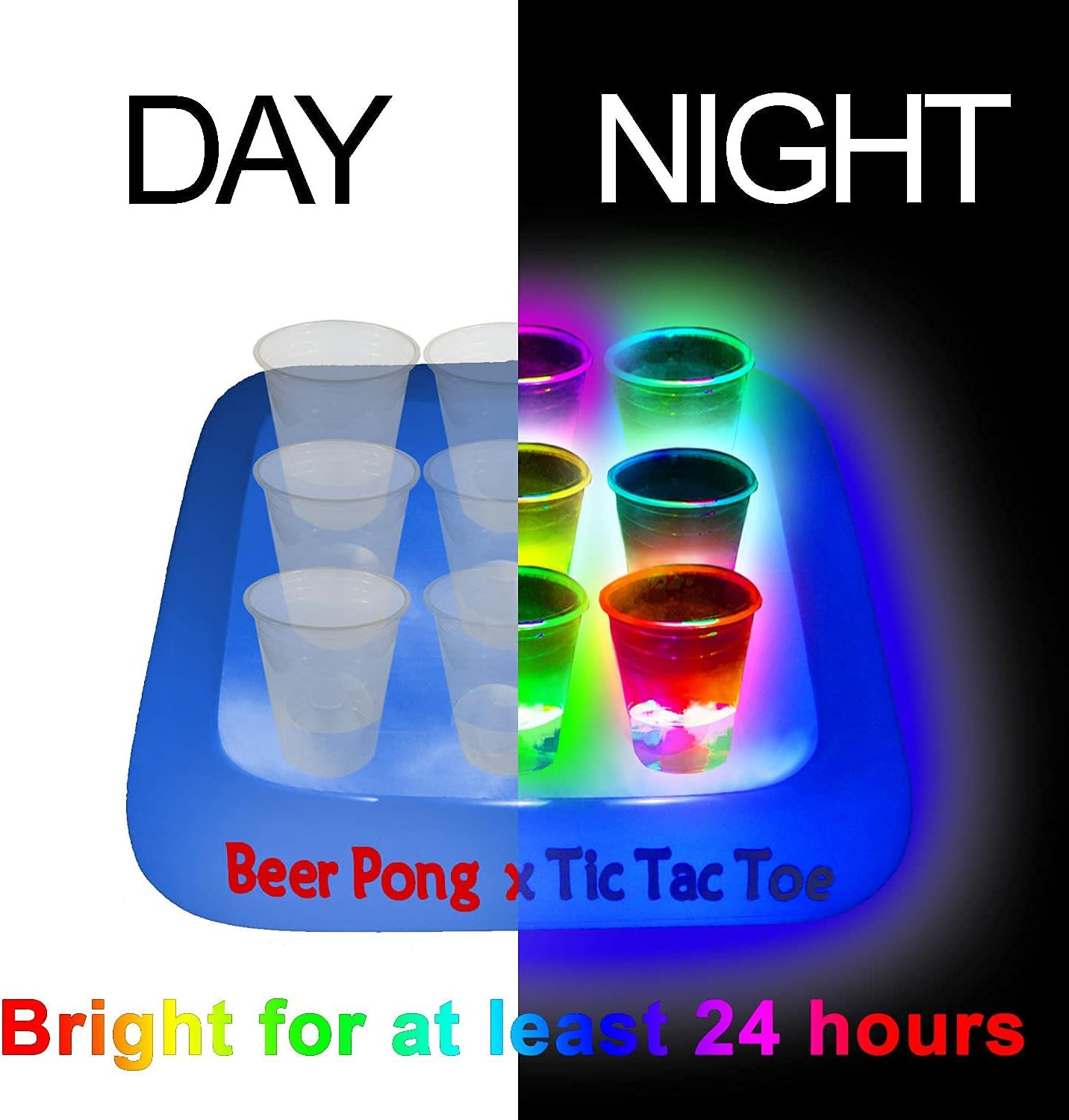 23 X 23 Inch Glowing Pool Party Rack Tic Tac Toe Floating Rafts, Swimming Pool P