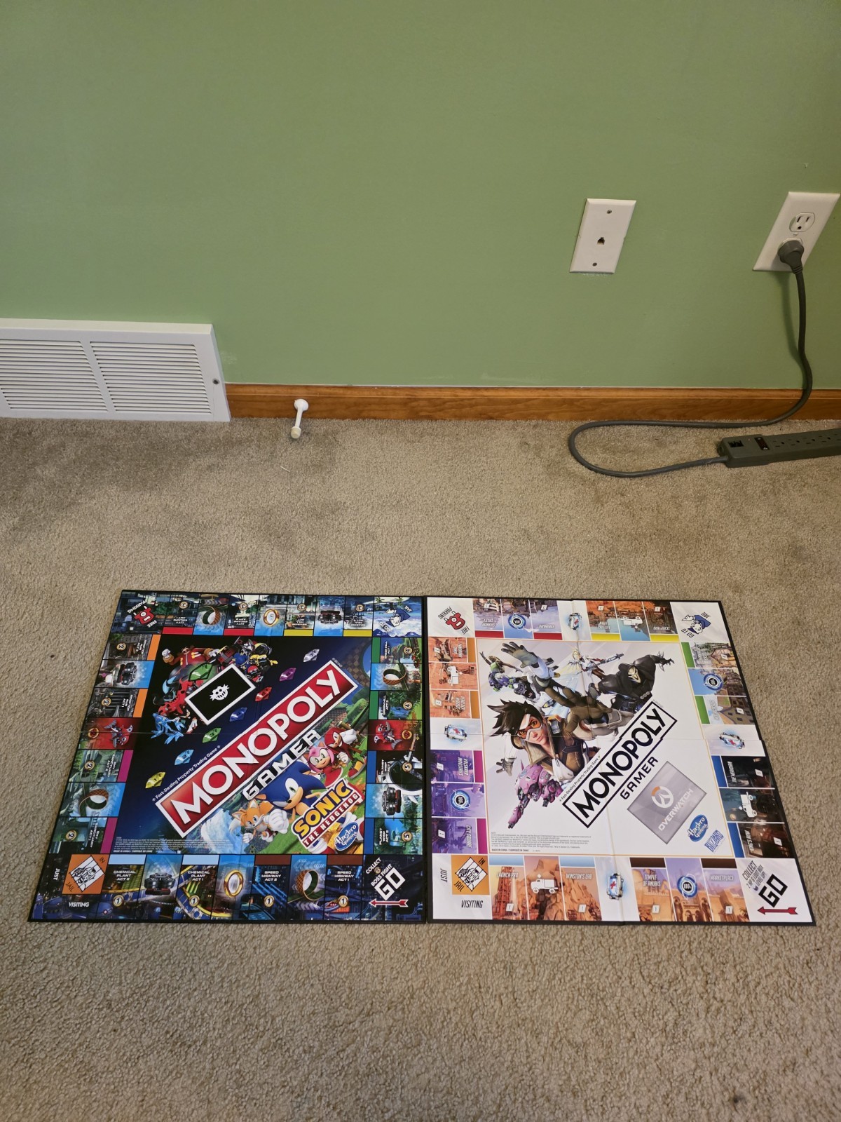 Hasbro Monopoly Gamer Mario, Mario Kart, Sonic, Overwatch Loose Complete
