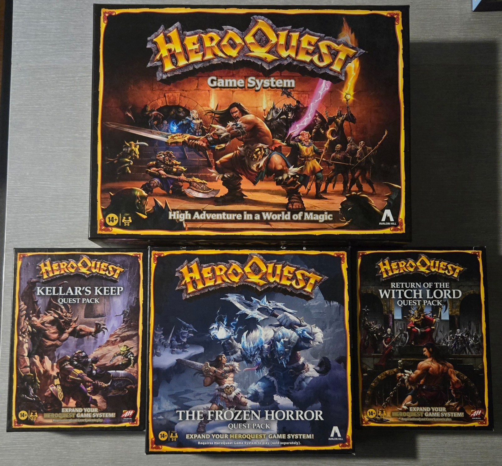 HeroQuest Game System Lot of 4 Avalon Hill Main Game NEW + 3 Sealed Expansions!