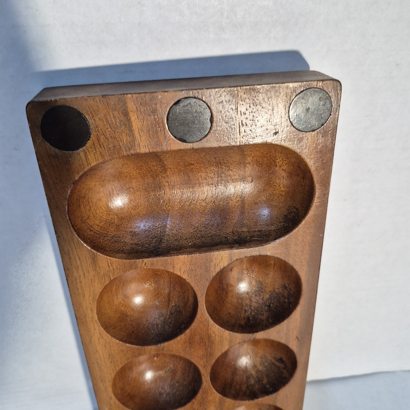 Vintage Folding Wooden Mancala Board Game Large 20″ Solid Wood Strategy Set