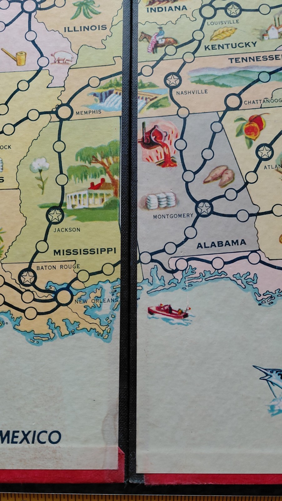 Antique 1952 ACROSS THE CONTINENT GAME BOARD ONLY PARKER BROTHERS 3-Fold USA