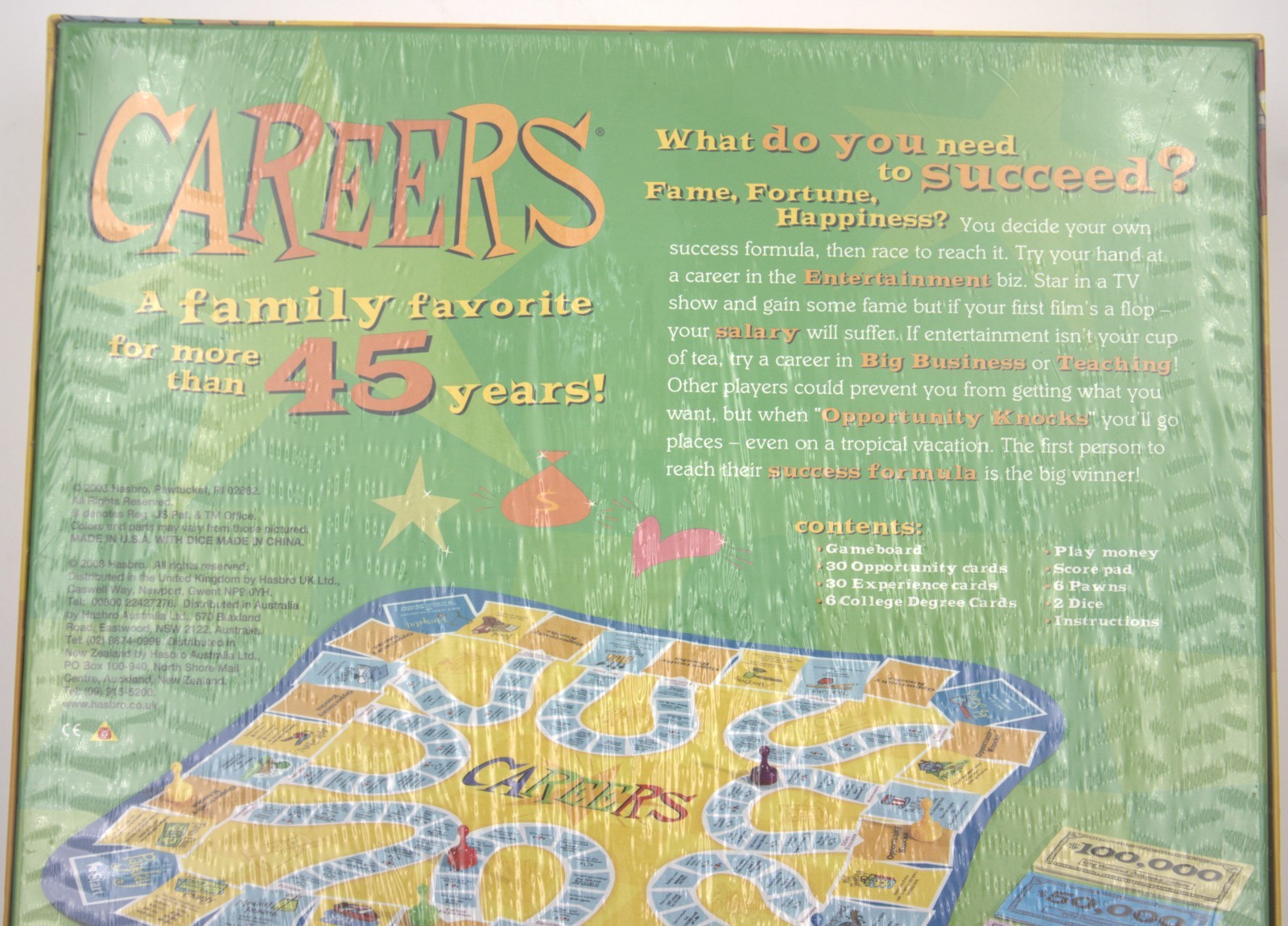 Careers Board Game 2003 Parker Brothers Hasbro Factory Sealed New Family Game