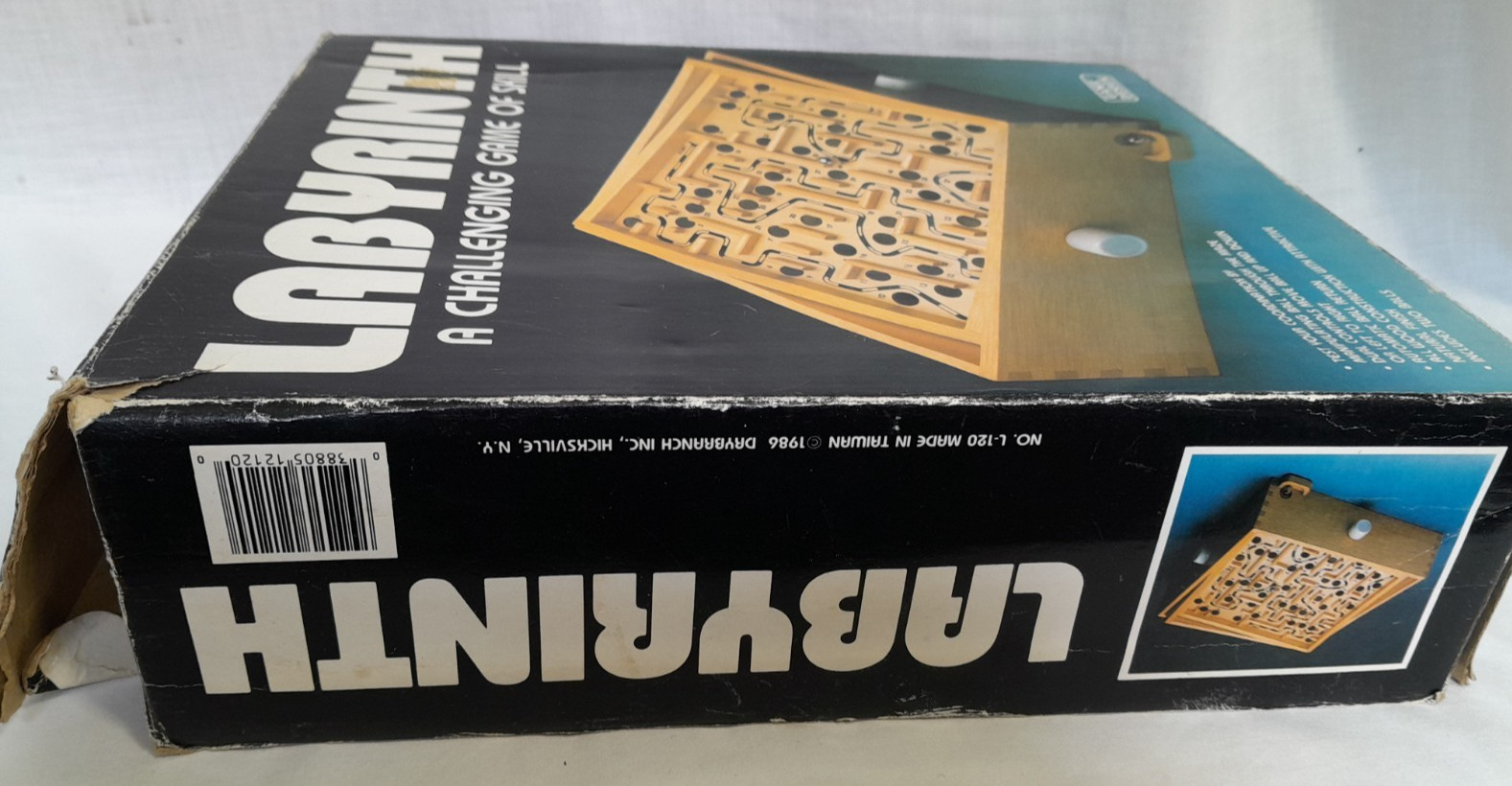 Vintage Labyrinth Skill Game Wooden Maze 1986 Game Design w/1 white marble