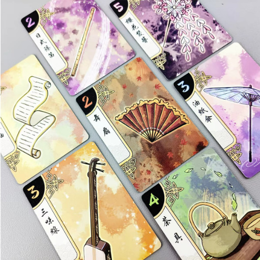 **Hanamikoji Board Game 2 Players 15 Minute Strategy Card Game**