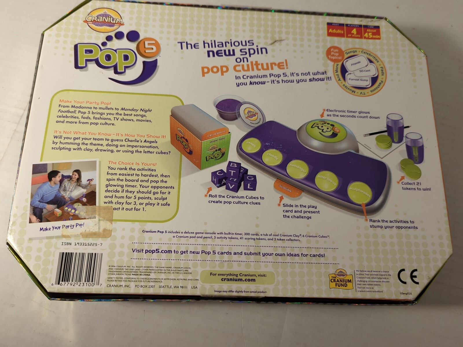 Cranium- Pop 5 Pop Culture Trivia Electronic Game. Age Adult great condition