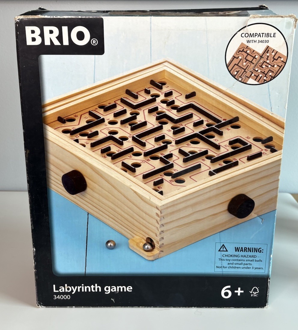 Brio Wooden Labyrinth Game 34000 With Original Box, No Balls