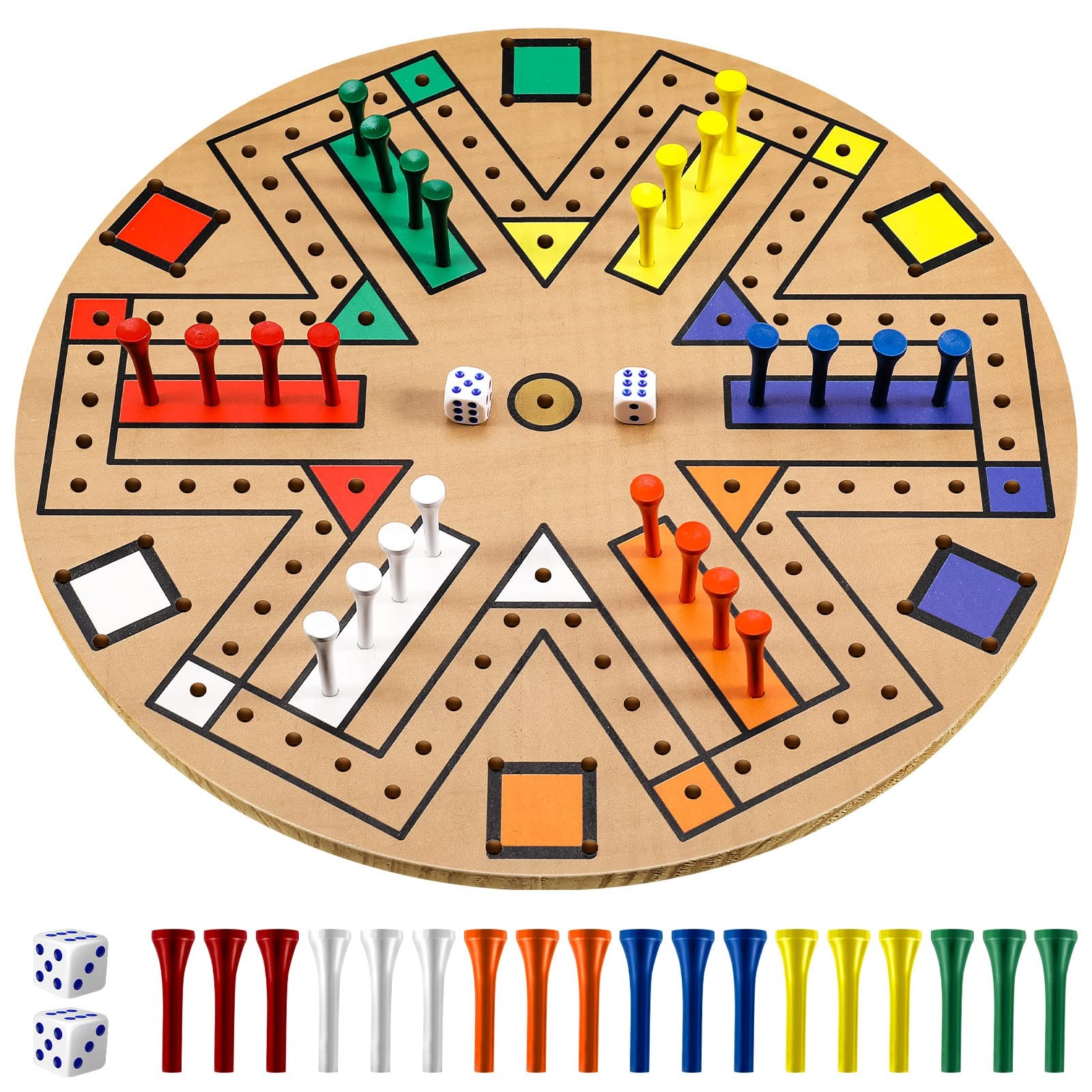 Fast Track Board Game Wooden 3-6 Players Board Game Set with 24 Boards Games …