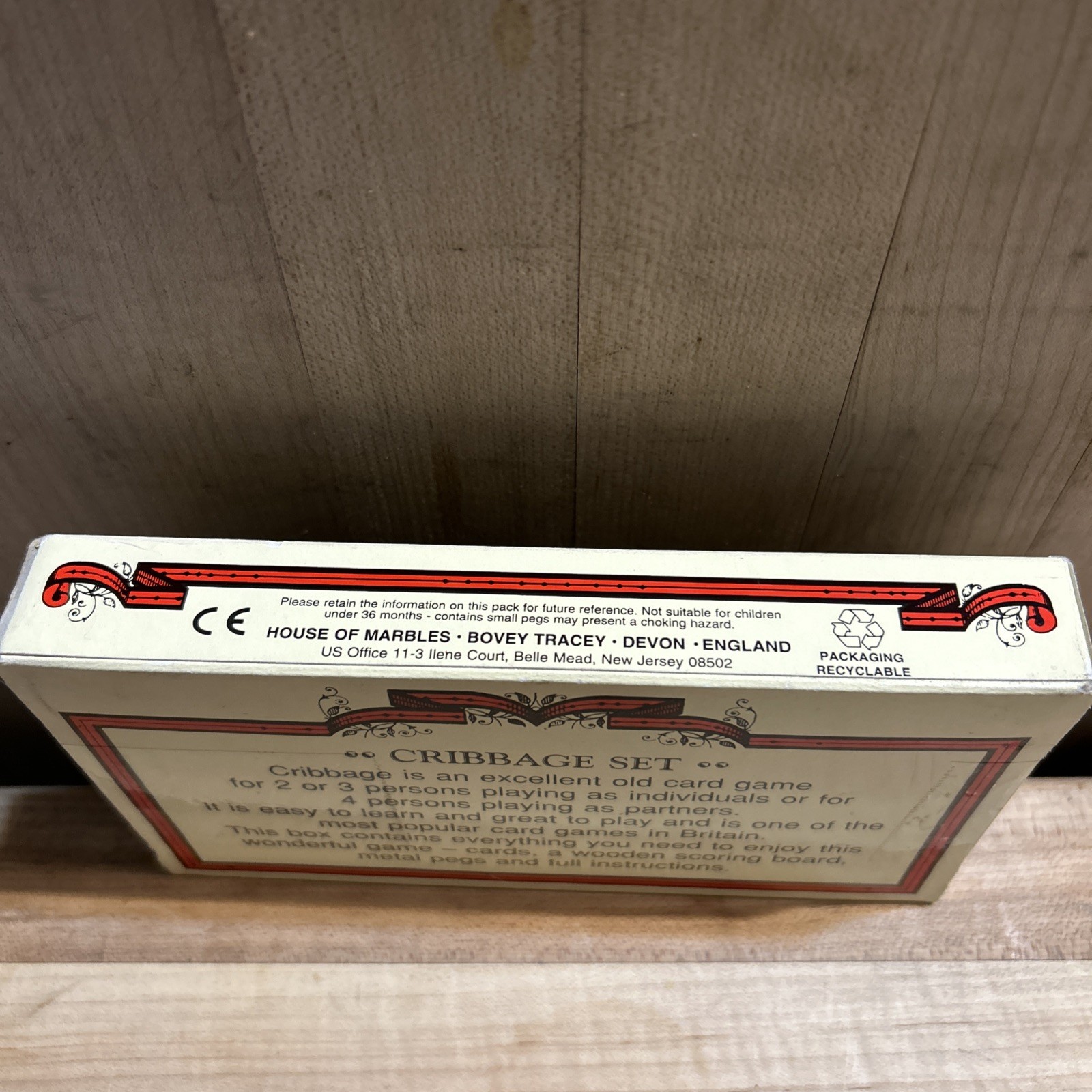 House of Marbles Complete Wooden Set Cribbage Folding Board VTG