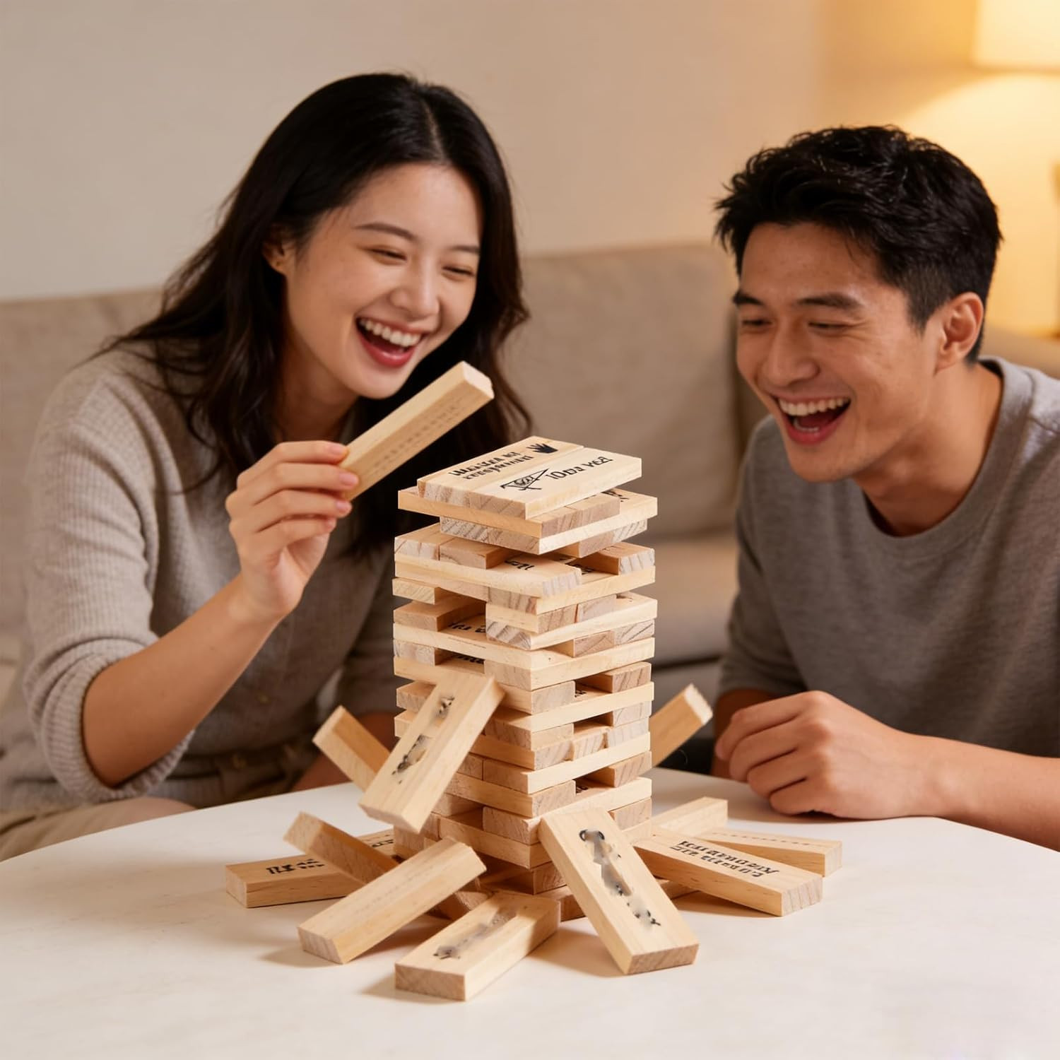Lust Tower,48Pcs Super Naughty Block Tower Game,Fun Date Night Activities,Valent