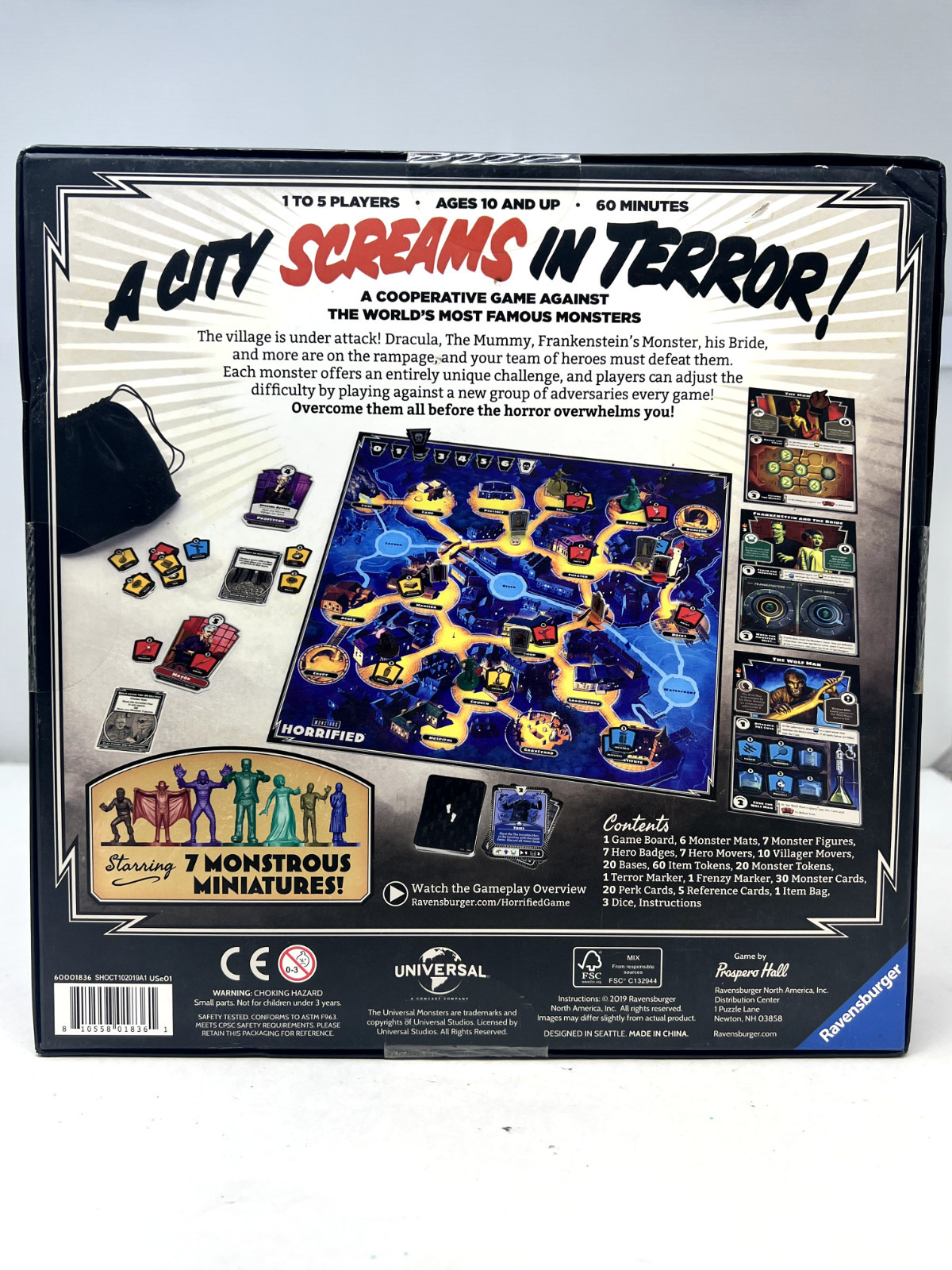 Monsters Horrified Board Game Universal Studios Ravensburger New Sealed