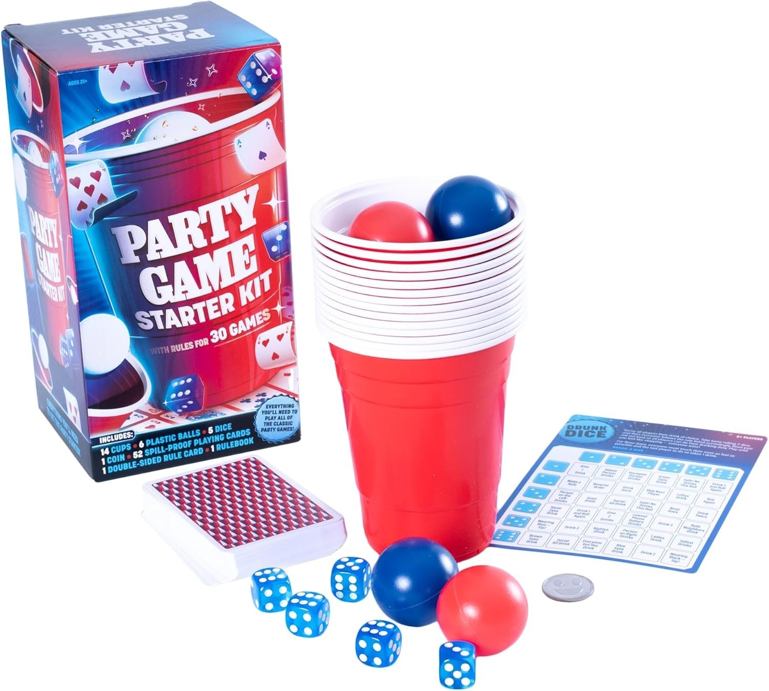 Endless Games PARTY GAME STARTER KIT, 30 Fun Game Night Games & Supplies