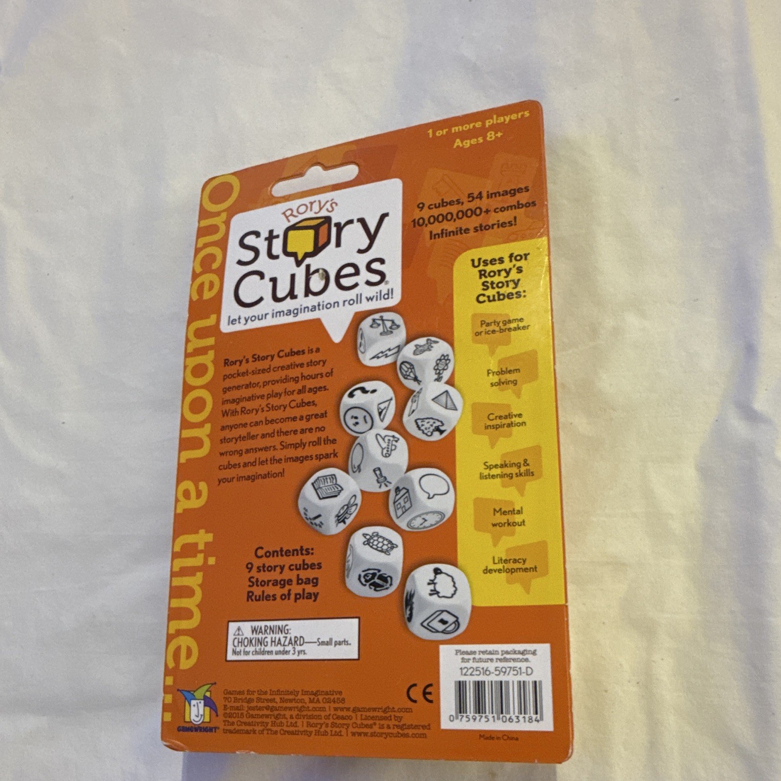 Gamewright Rory’s Story Cubes Storytelling Dice Game w/ Storage Bag, Ages 8+, 1+