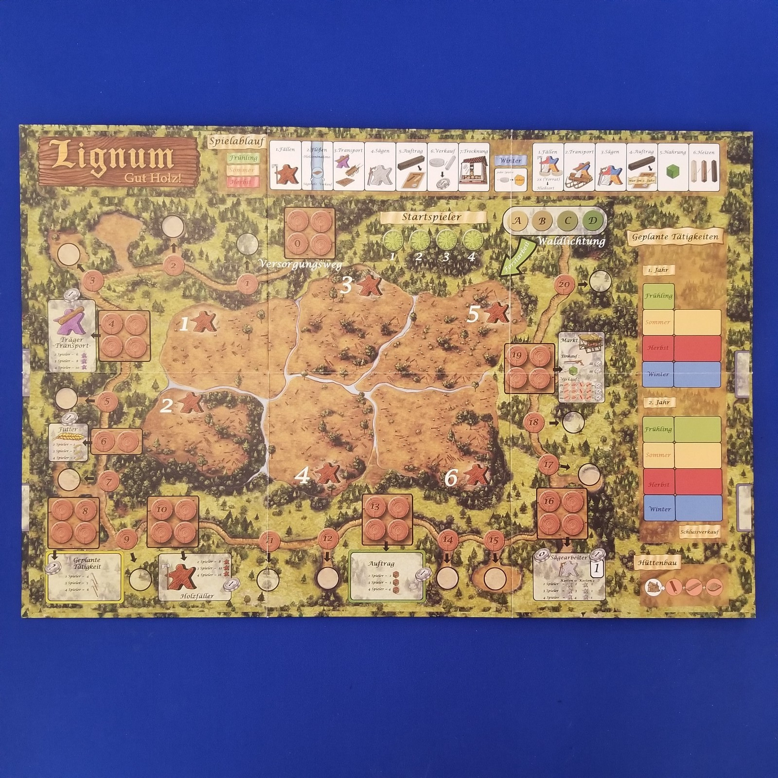 Lignum Board Game English/German 1st Ed. 2015 Complete Mucke Spiele Wood Themed