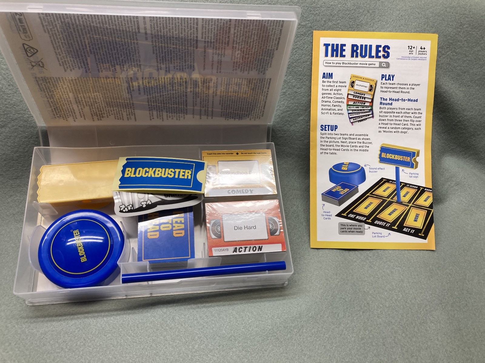 (a101)Games – Blockbuster Party Game in “Blockbuster” tape type container