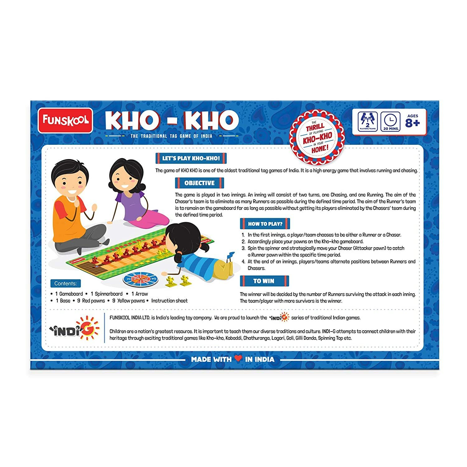 Funskool Kho-Kho: The Traditional Tag Game of INDIA Board Game Age 8+ F/S