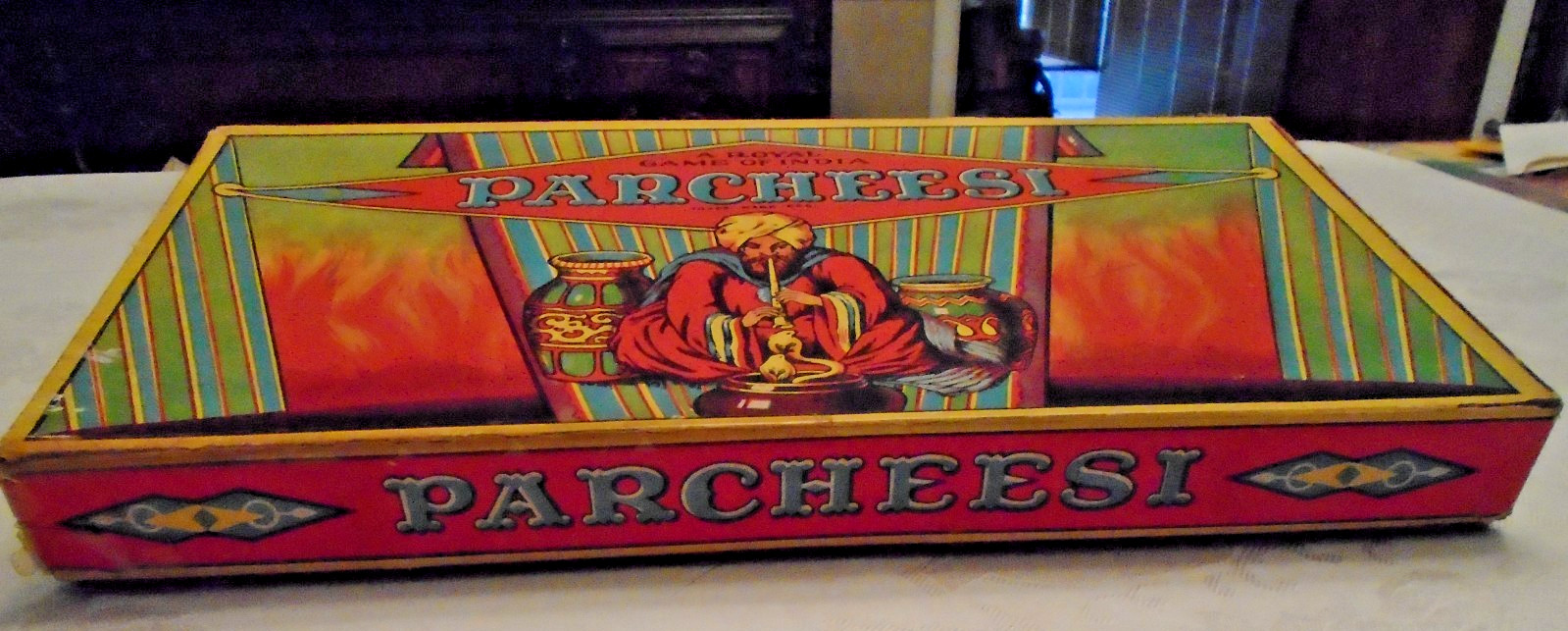 Antique PARCHESESI A Royal Game of India Selchow &Righter Co. NY TM1874 Original