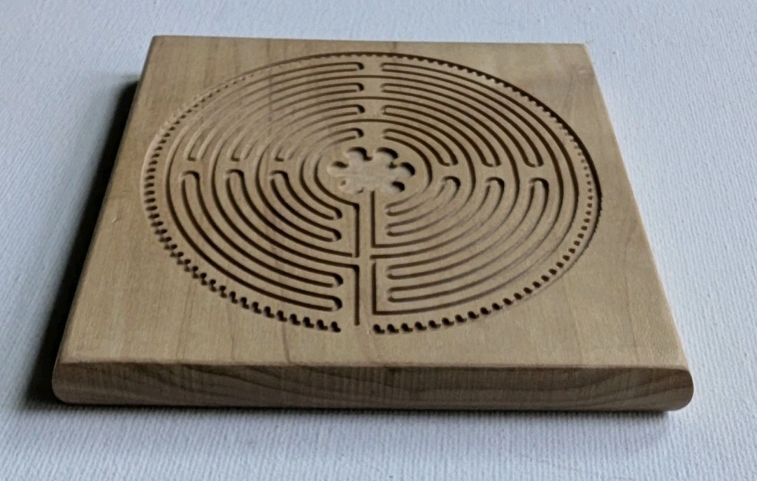 Wooden Finger Labyrinth For Meditation Relaxation 5″ Grace Cathedral iSpiritual