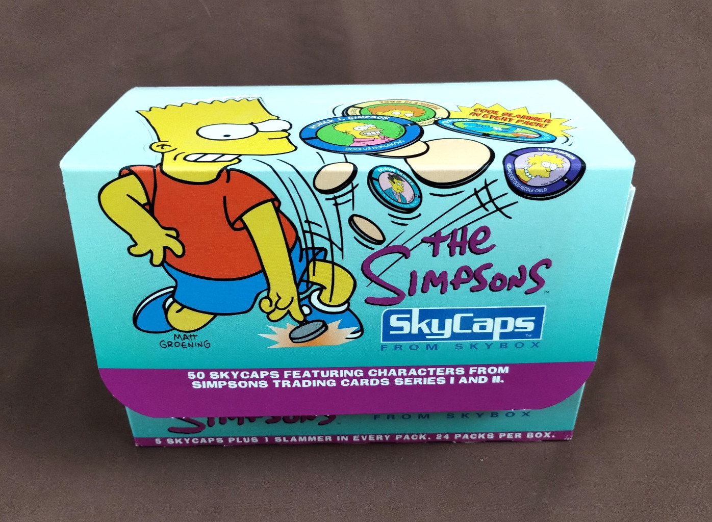 The SIMPSONS Pogs Skybox 1994 UNUSED w/ EMPTY BOX