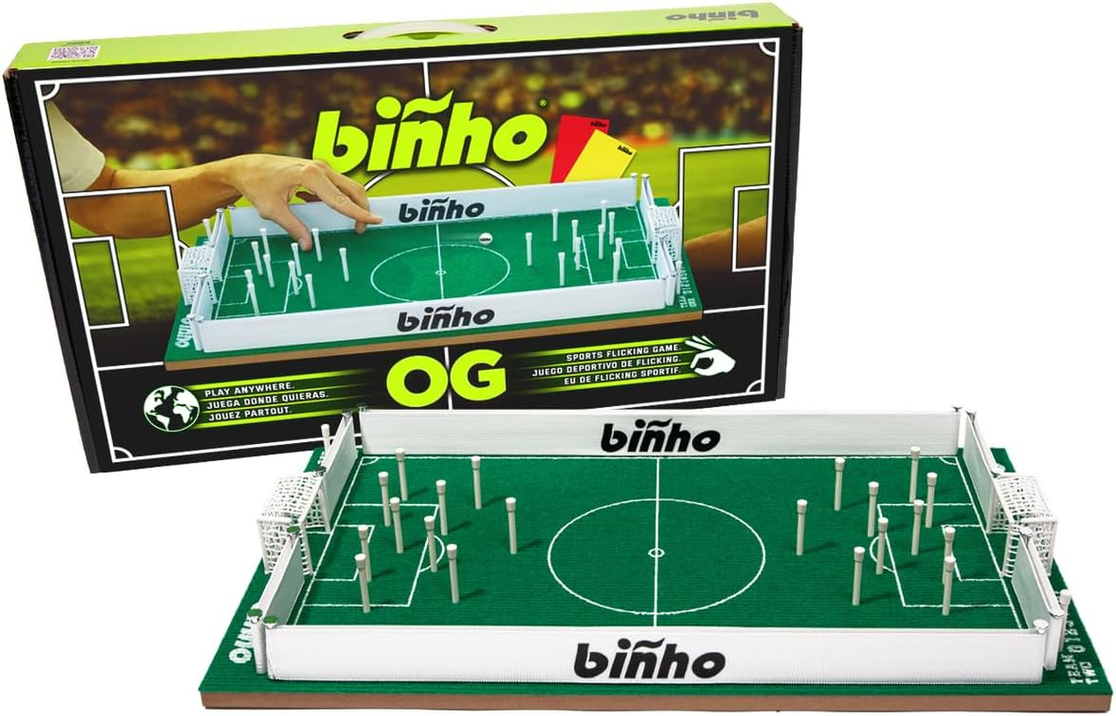 Binho Board OG Board Game – 2-Player Fast-Paced Finger Flicker Pinball Family Bo