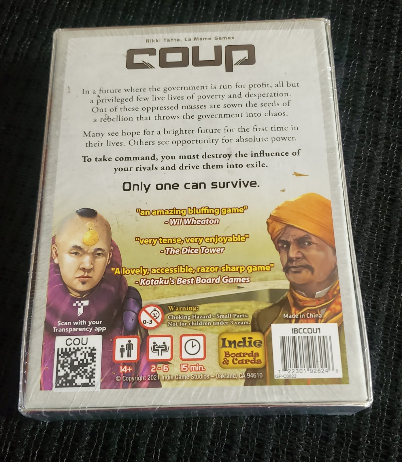Coup: The Dystopian Universe Card Game Indie Boards and Cards by La Mame Games.