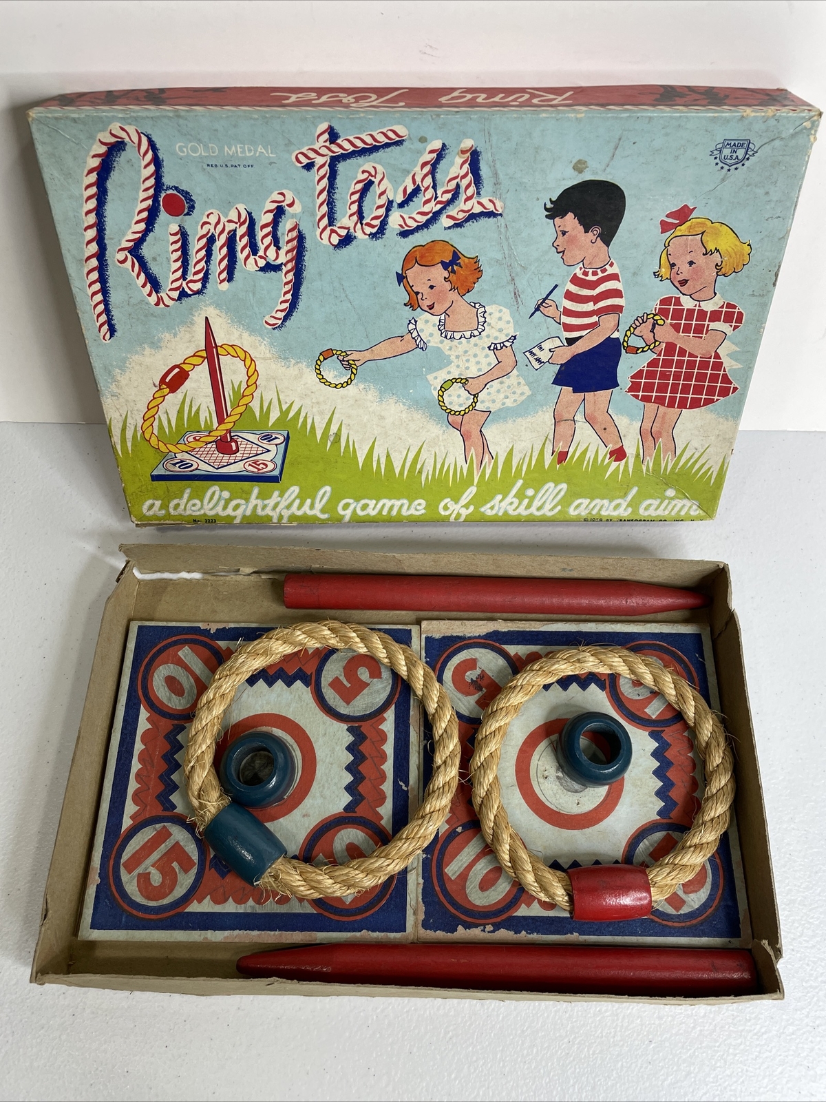 RING TOSS A Transogram Gold Medal Game RARE VINTAGE 1938
