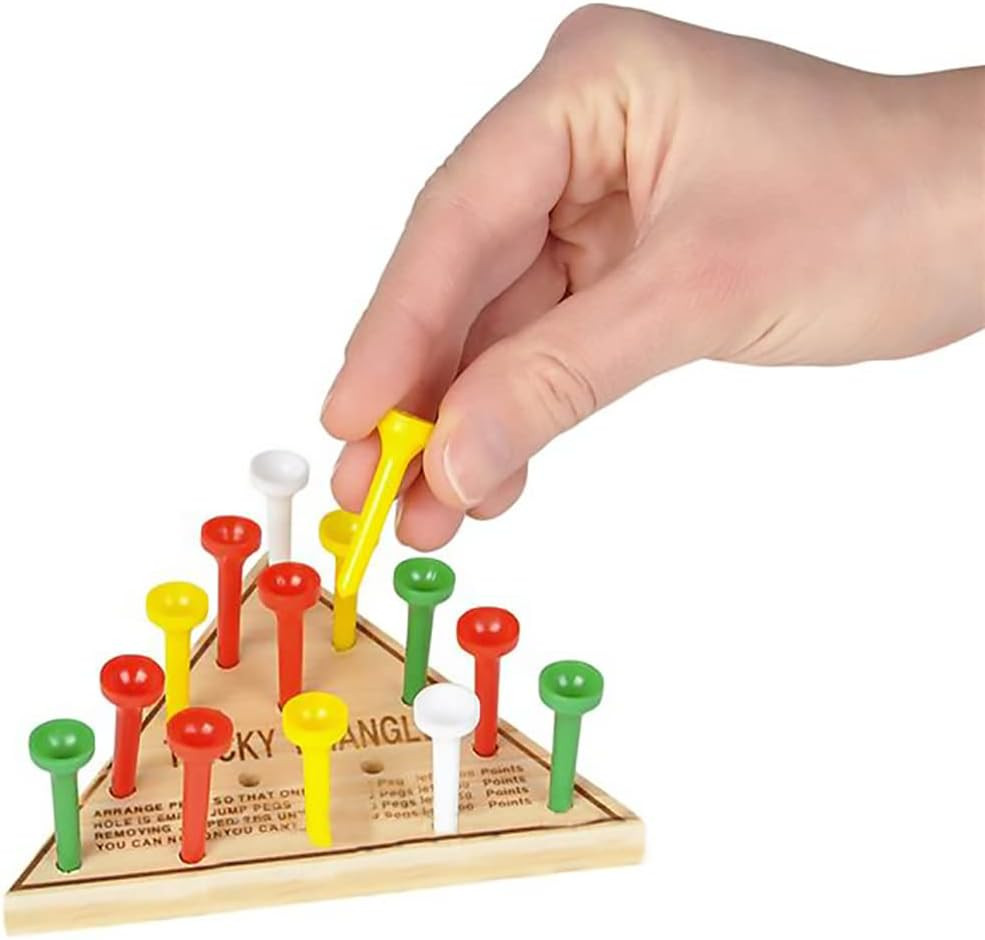 Classic Wooden Tic-Tac-Toe Board Games, Great for Prizes, 4.5″ (Triangle Game, 2