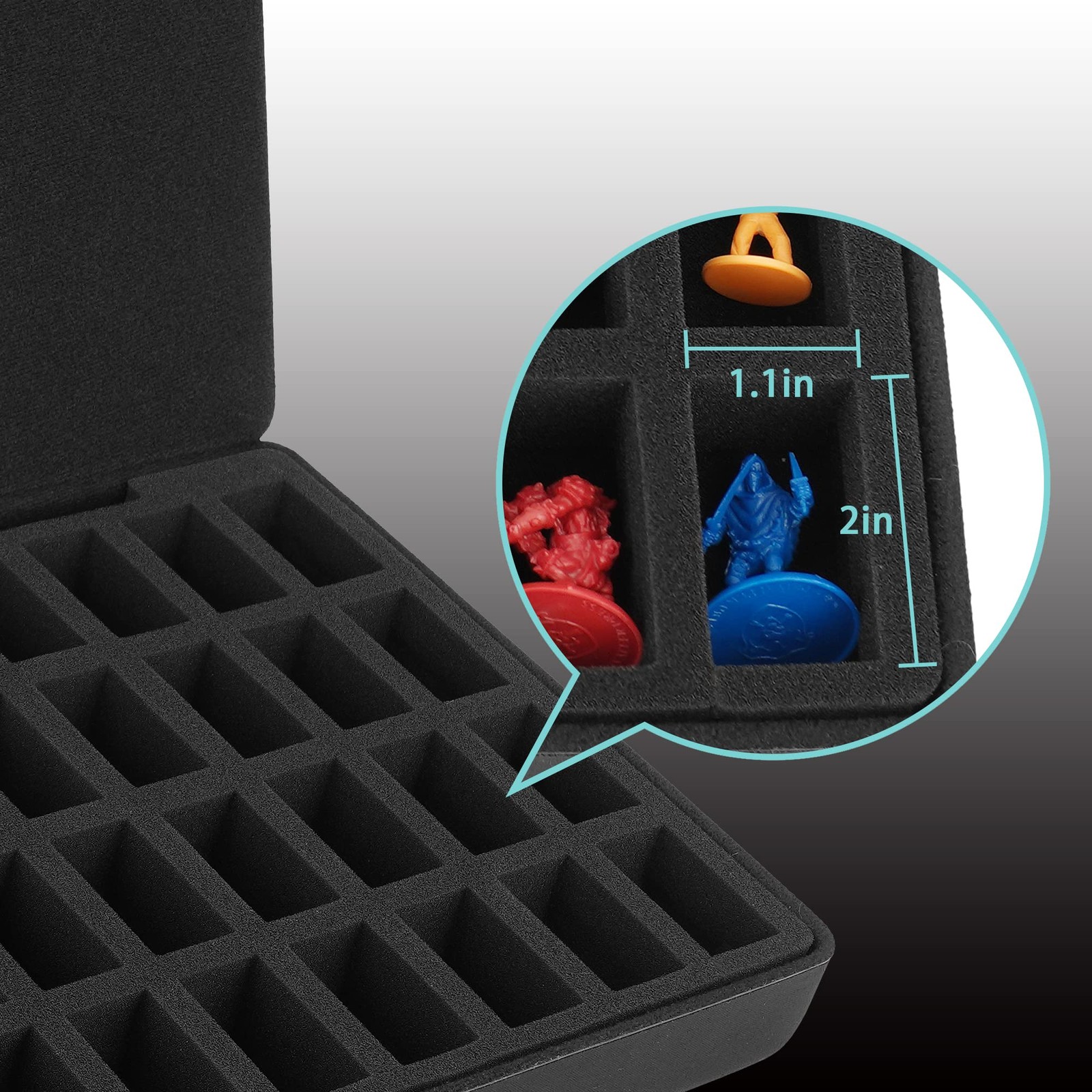 Hard EVA Minature Figure Box – 36 Slot Figurine Carrying Case,Pre-grooved Foa…