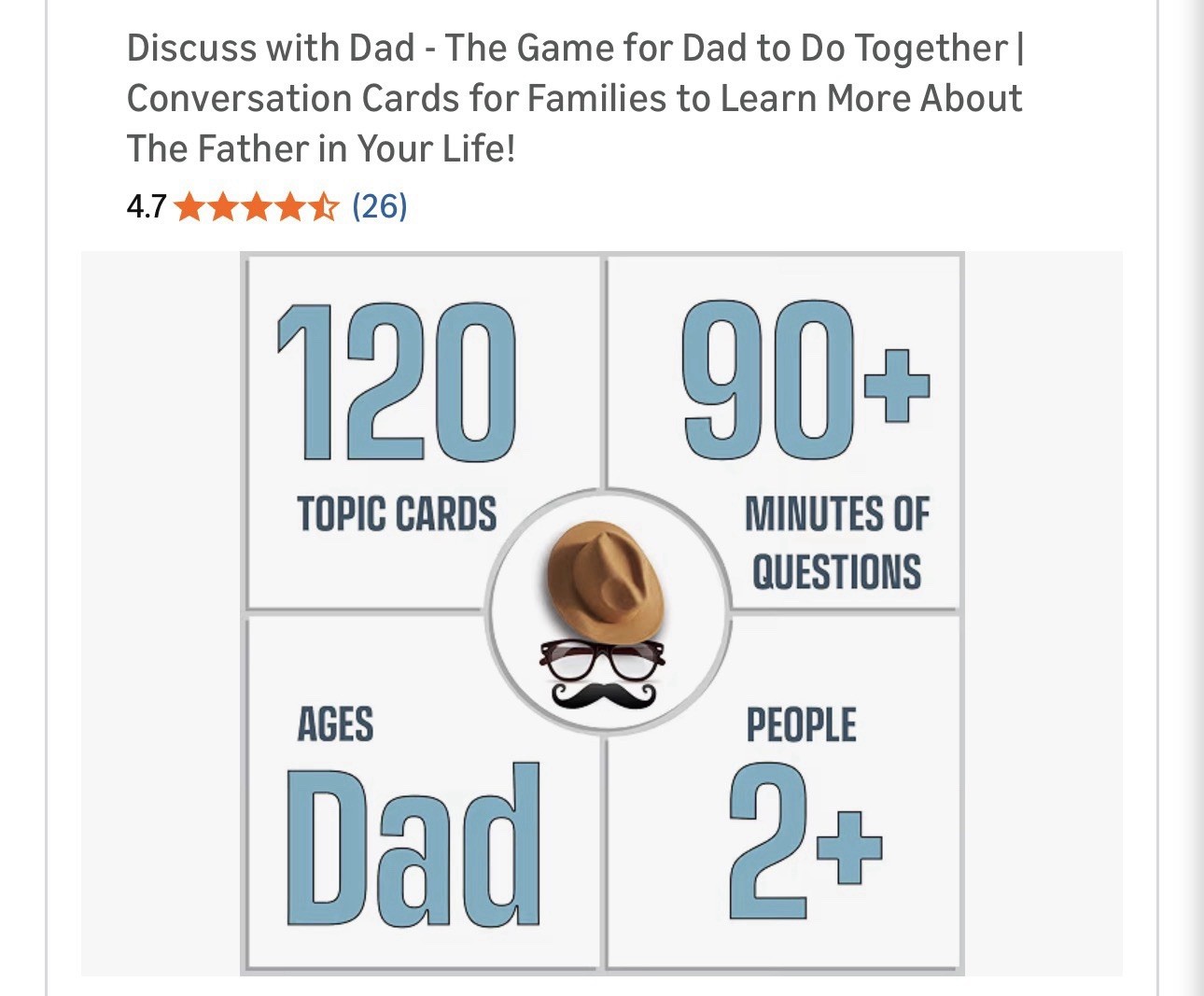 Discuss With Dad 120 Conversation Cards Father Son Bonding Family Gift Set
