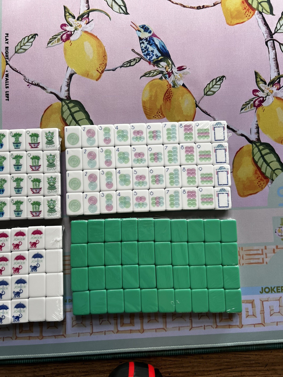 Premium American Mahjong Set – Green Mahjong Tiles and Mat