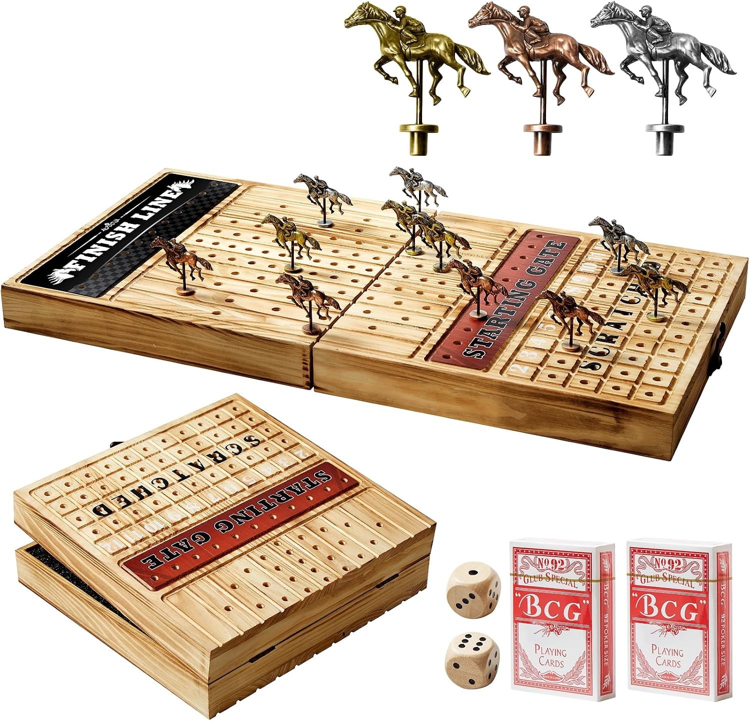 Horse Racing Board Game with 11 Luxury Metal Horses, Horse Race Board Games H…