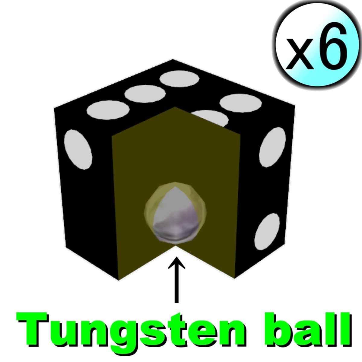 【6pcs】Tungsten Loaded Dice 12mm Weighted Trick Die – Tested ~30% Six Novelty