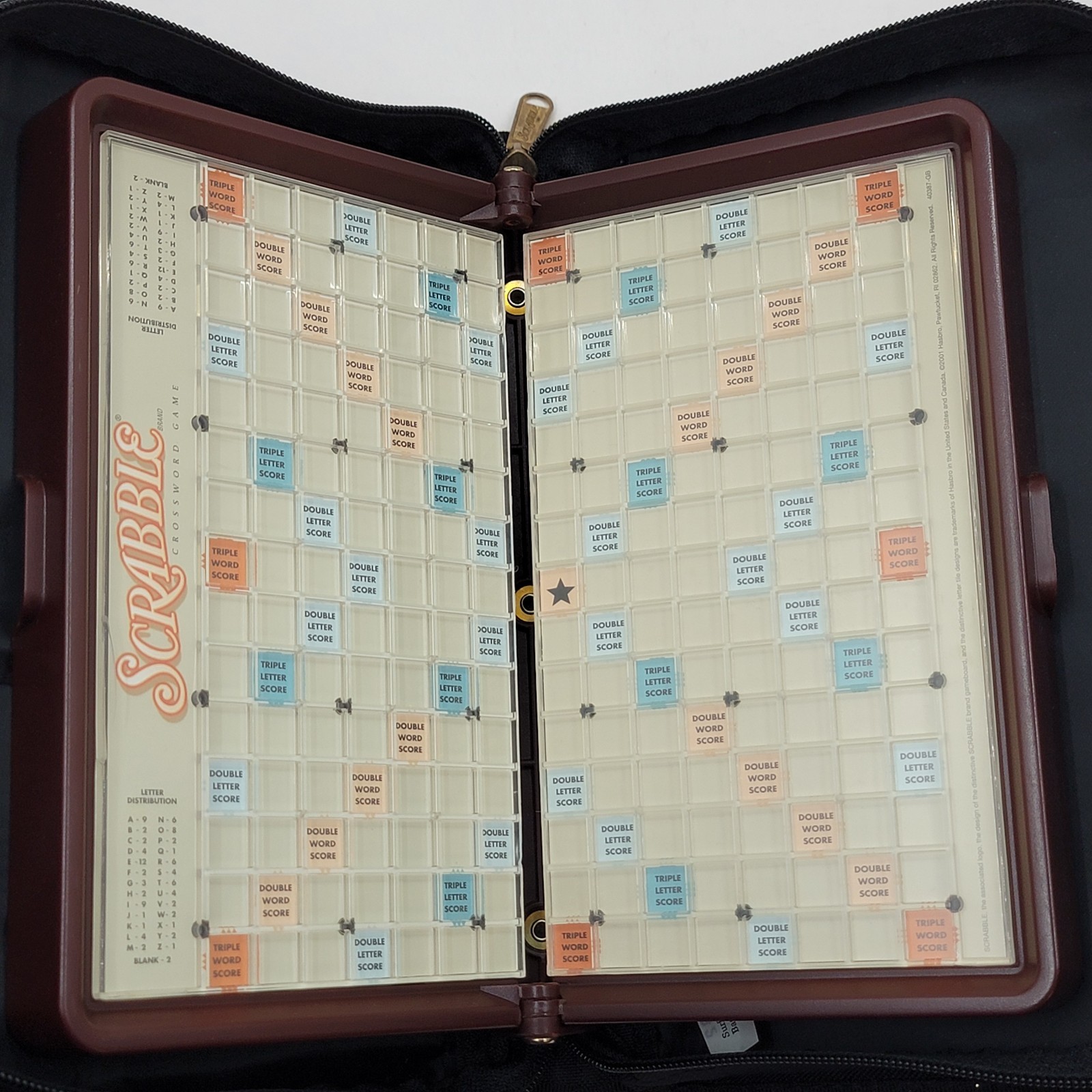 Scrabble Travel folio edition deluxe zippered carrying case