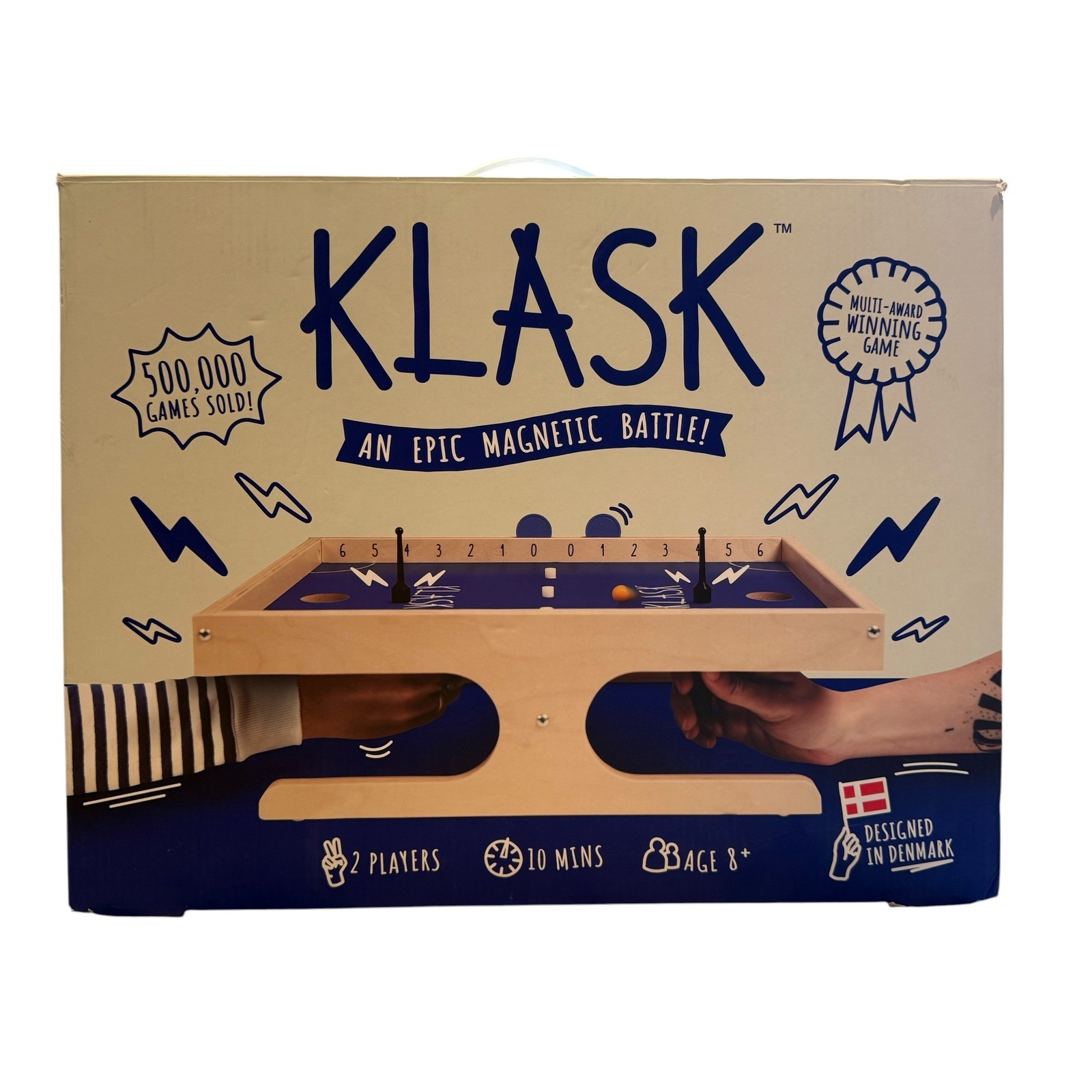 KLASK Magnetic Battle Board Game Award Winning Tabletop Strategy Game Blue