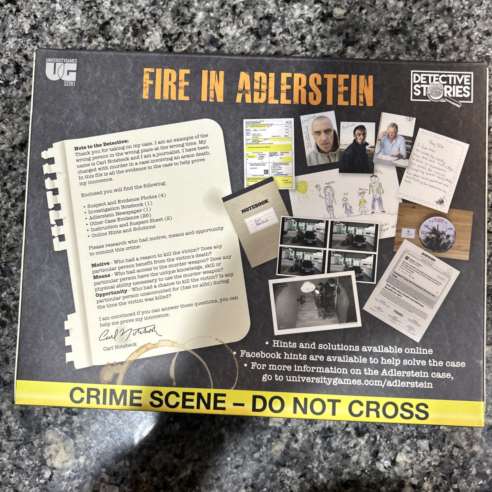Murder Mystery Party Case Files Fire in Alderstein Party Game New Sealed