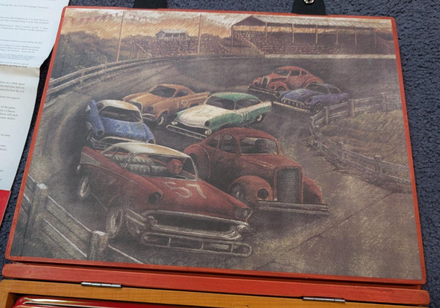 2005 Raceway 57 # 5347 Front Porch Classics Wooden Box Board Game GREAT SHAPE
