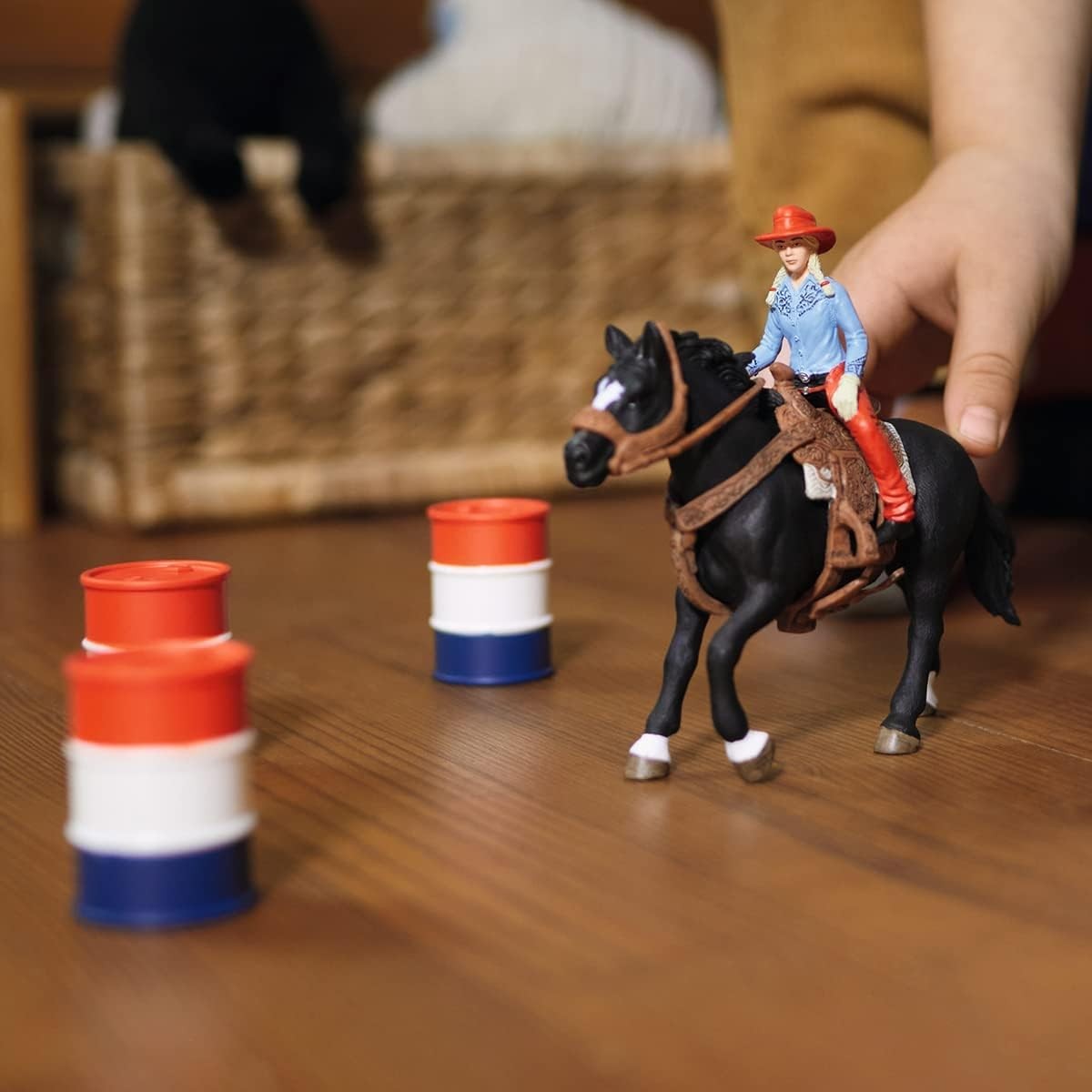 Schleich Farm World 7PC Barrel Racing Set Cowgirl Horse Figurine 42576 Western