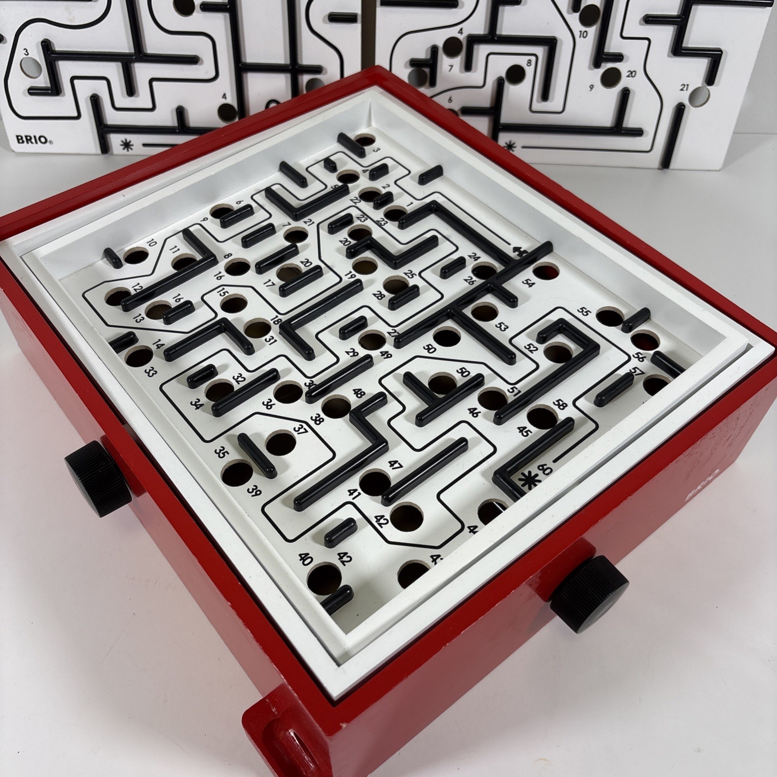 Brio Labyrinth Game Tilt Maze Red Wooden #34020 2006 – No Steel Balls – 3-Board