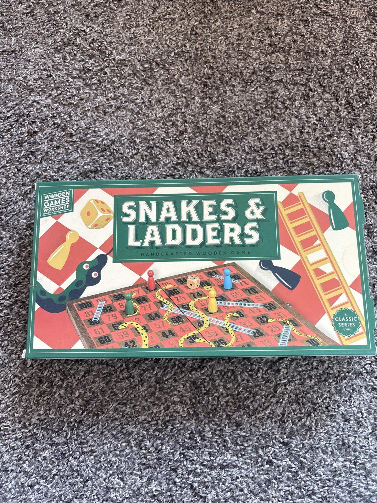 Snakes & Ladders Wooden Folding Game
