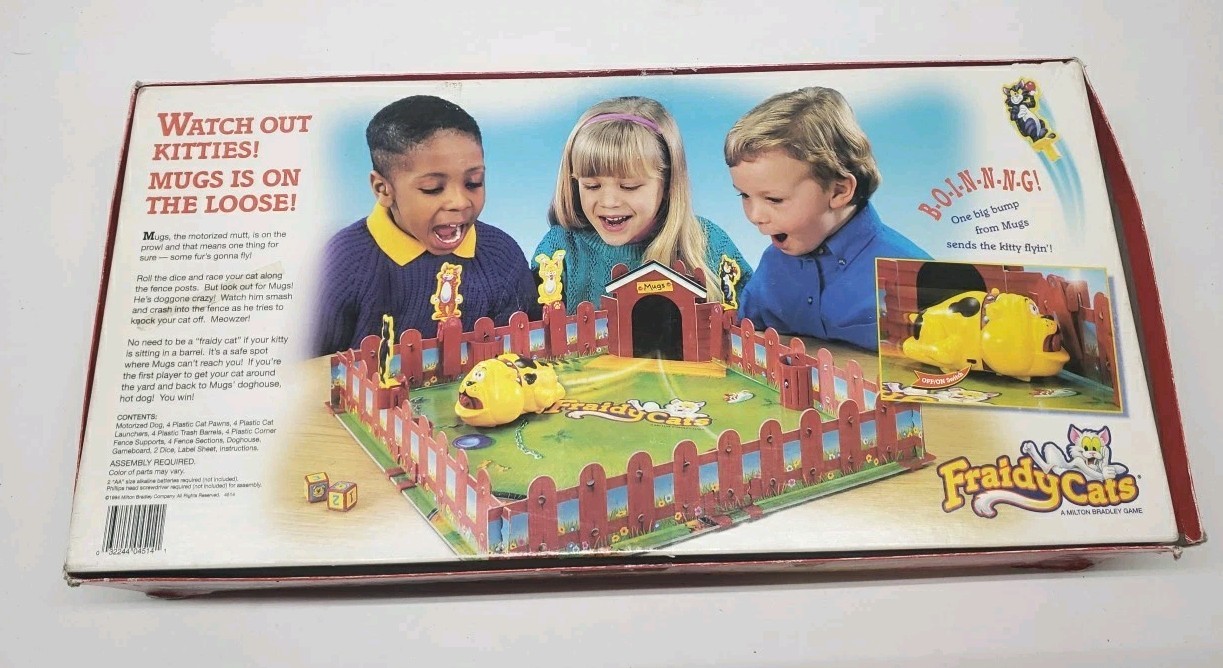 Fraidy Cats Board Game 1994 Vintage Motorized Bulldog Complete Works *READ*