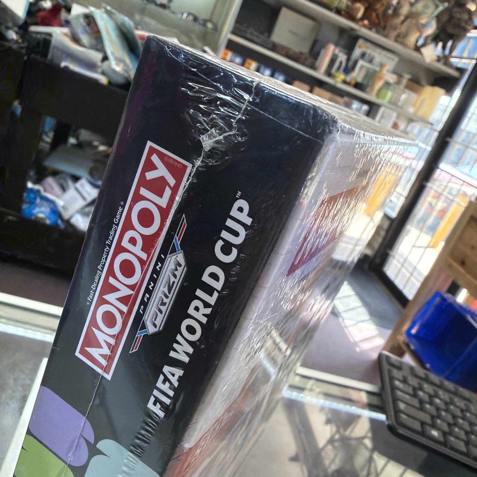 Monopoly Panini Prizm FIFA World Cup Board Game Includes 1 Starter & 2 Prizm Pk