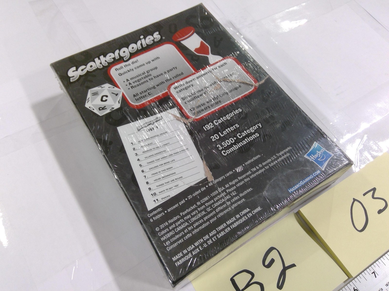 Hasbro Scattergories Word Board Game 2-6 Players 12+ Family Party New Sealed