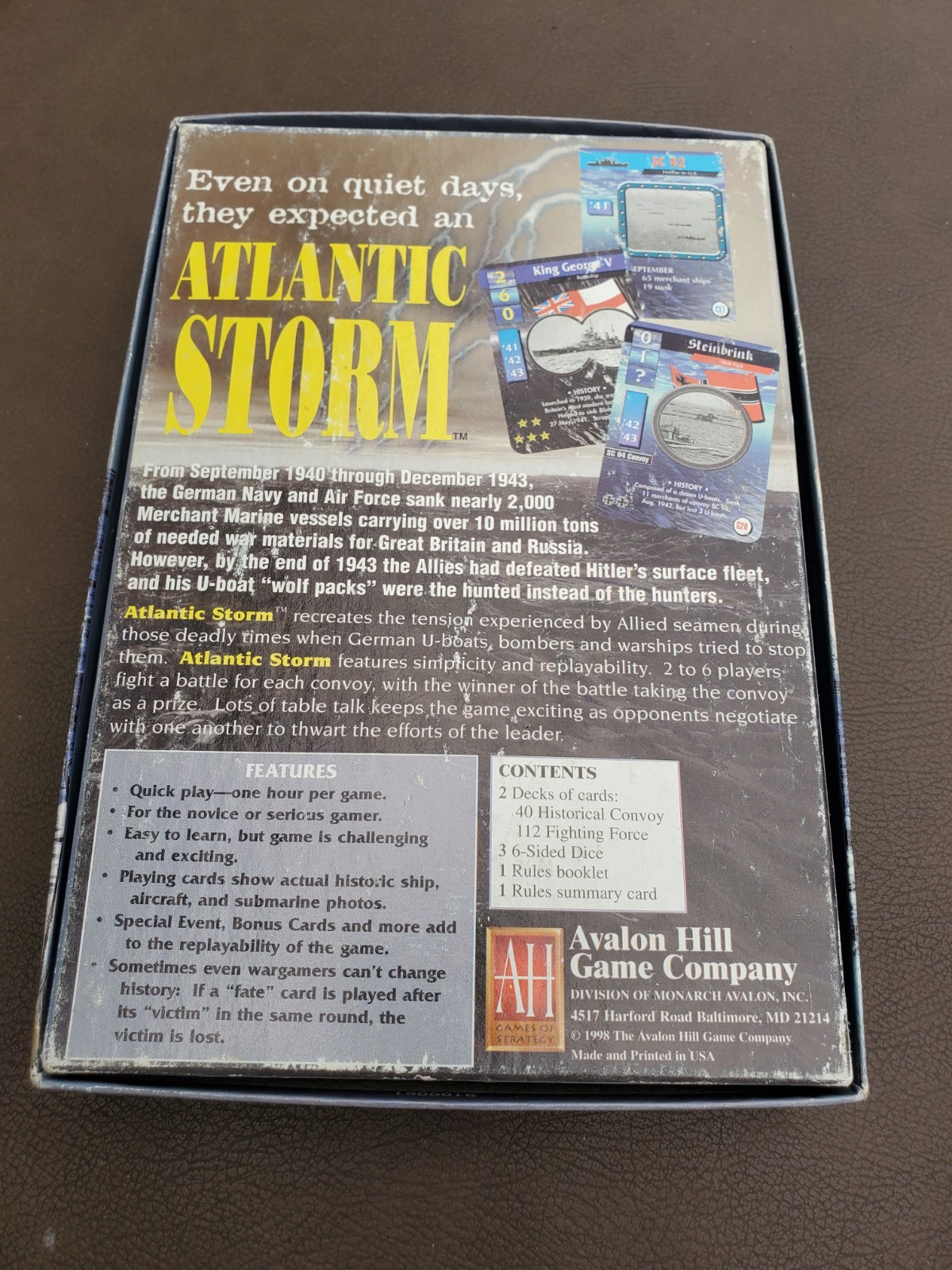 Atlantic Storm Deadly Battles on the High Seas Avalon Hill 1998