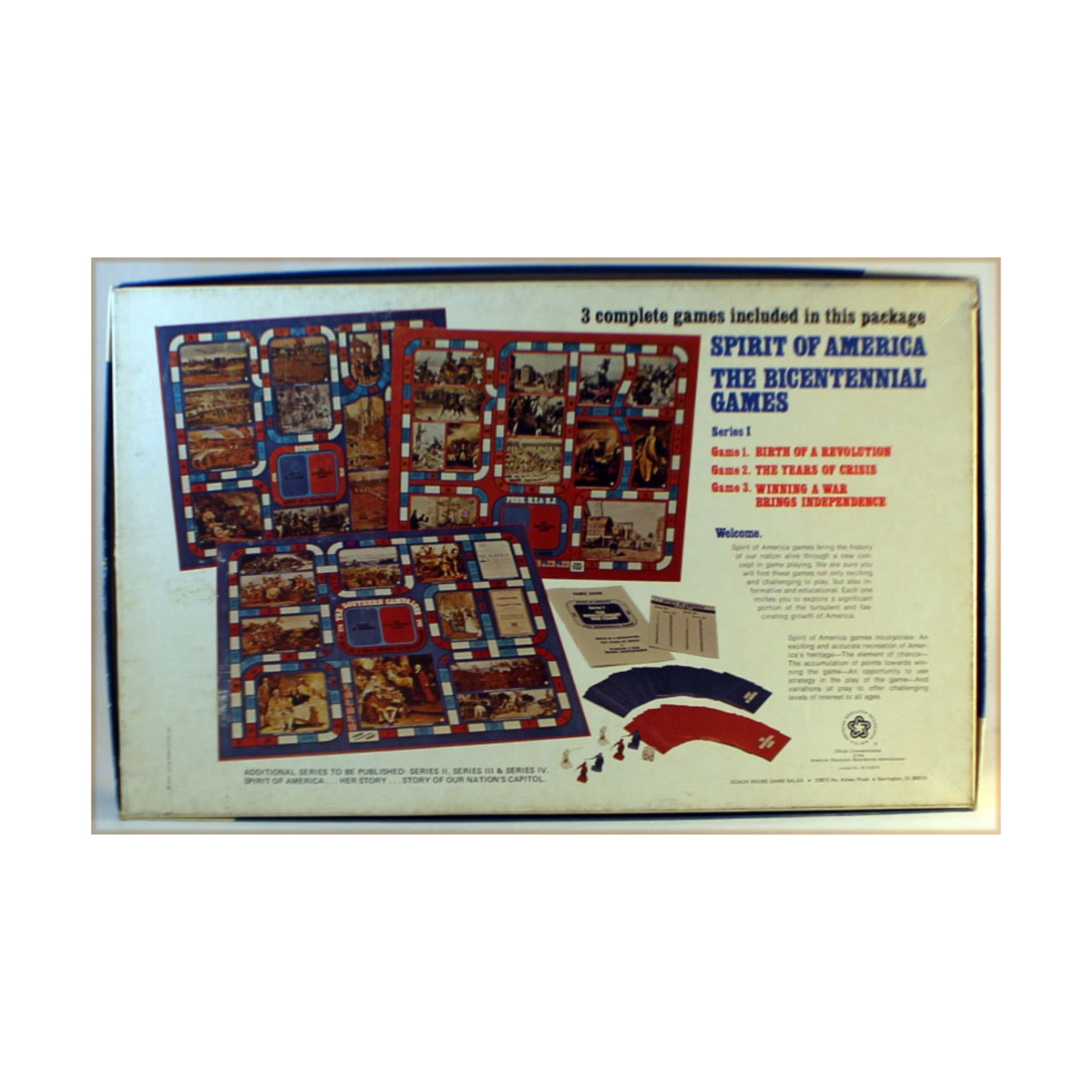 Coach House Boardgame Bicentennial Games Box Fair/VG+