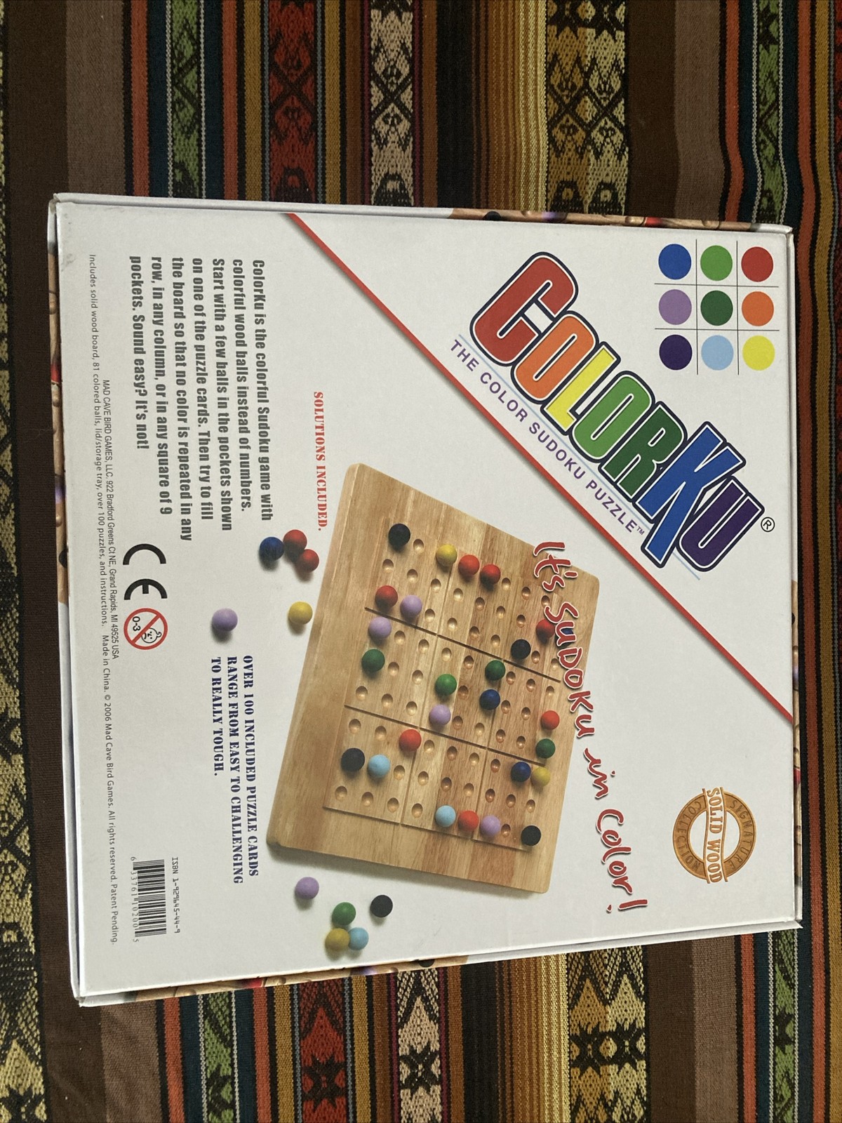ColorKu Color Sudoku Game Solid Wood Balls Puzzle Cards Solutions 100% Complete