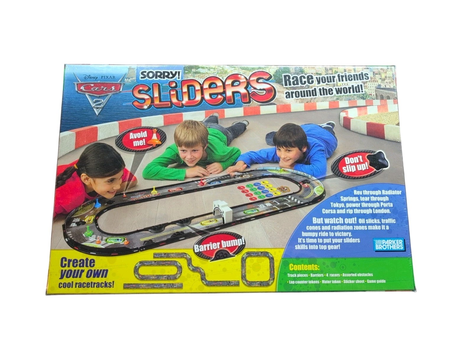 Sorry! Sliders Disney Pixar CARS 2 Edition Game 2011 Hasbro Race Car Sealed Rare