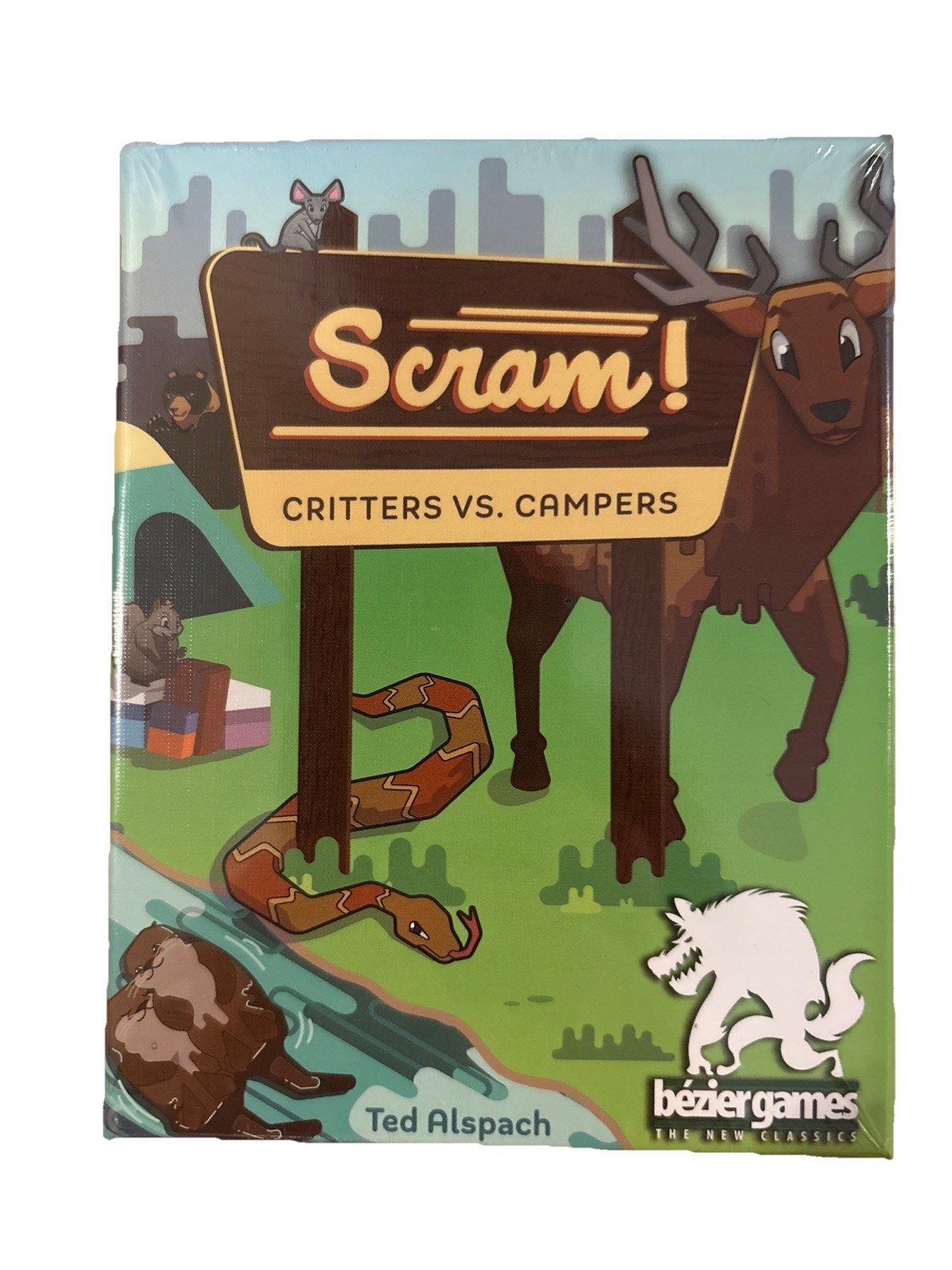 Scram Critters Vs. Campers. Brand New.15+;30 Min. Bézier Games. Ted Alspach