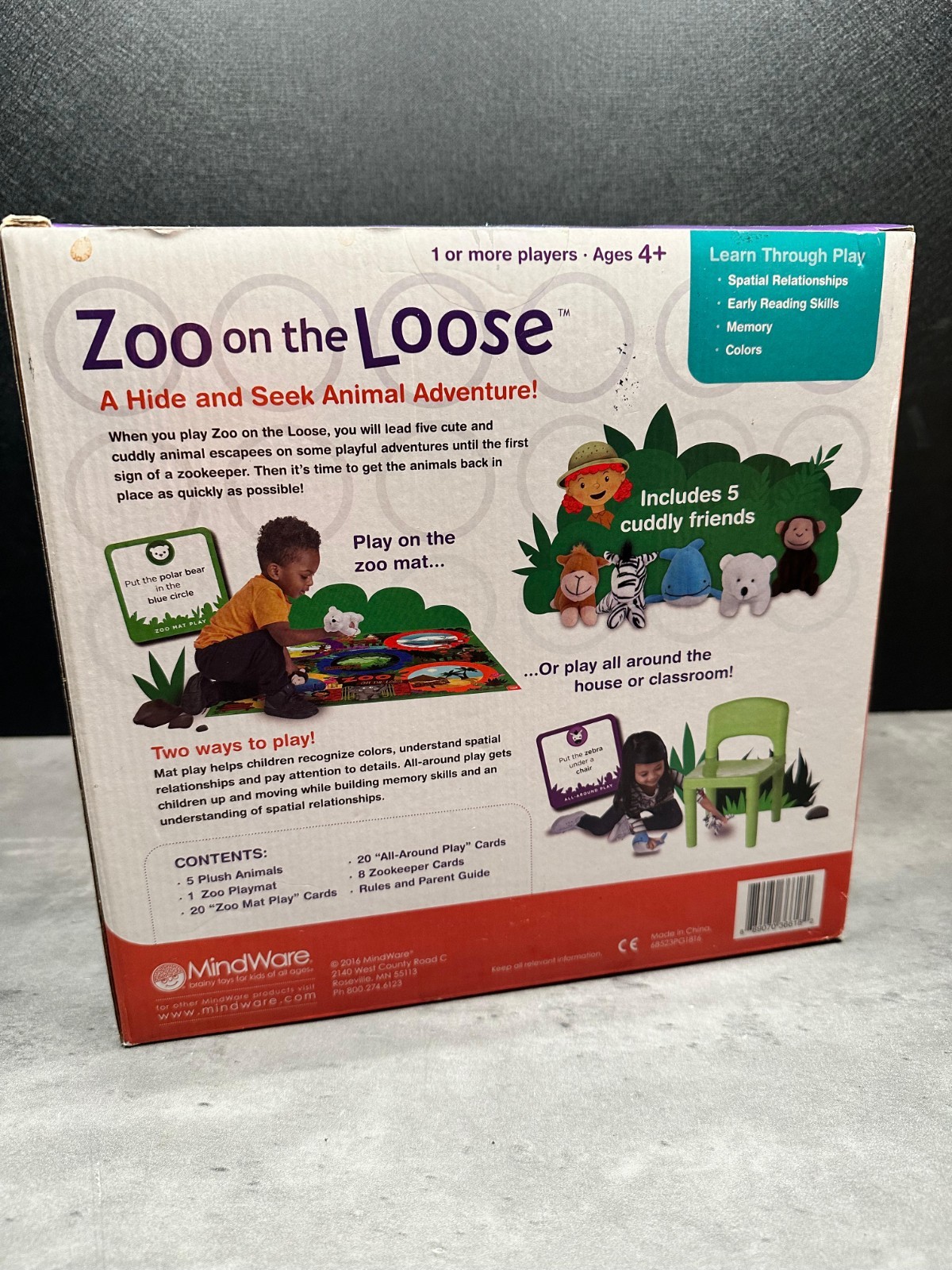 MindWare Zoo on the Loose Color Preschool Board Game 1 or More Players – Ages 4+