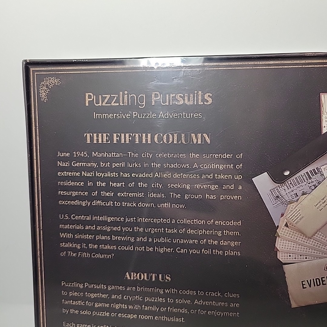 New The Fifth Column Puzzling Pursuits Board Game Sealed
