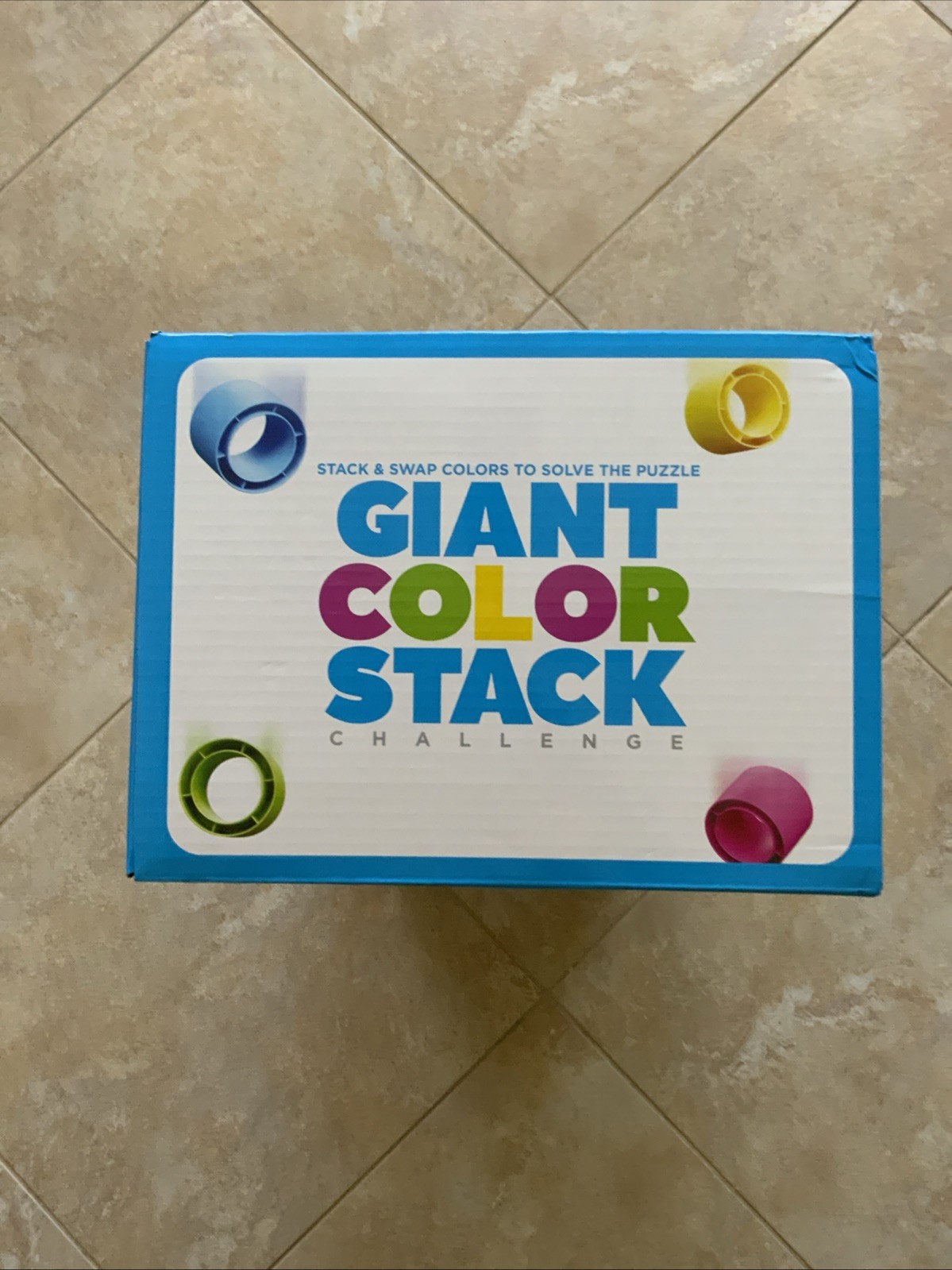 Giant Color Stack Challenge Game 50 Puzzles Outdoor Fun 2’ x 2’ NEW