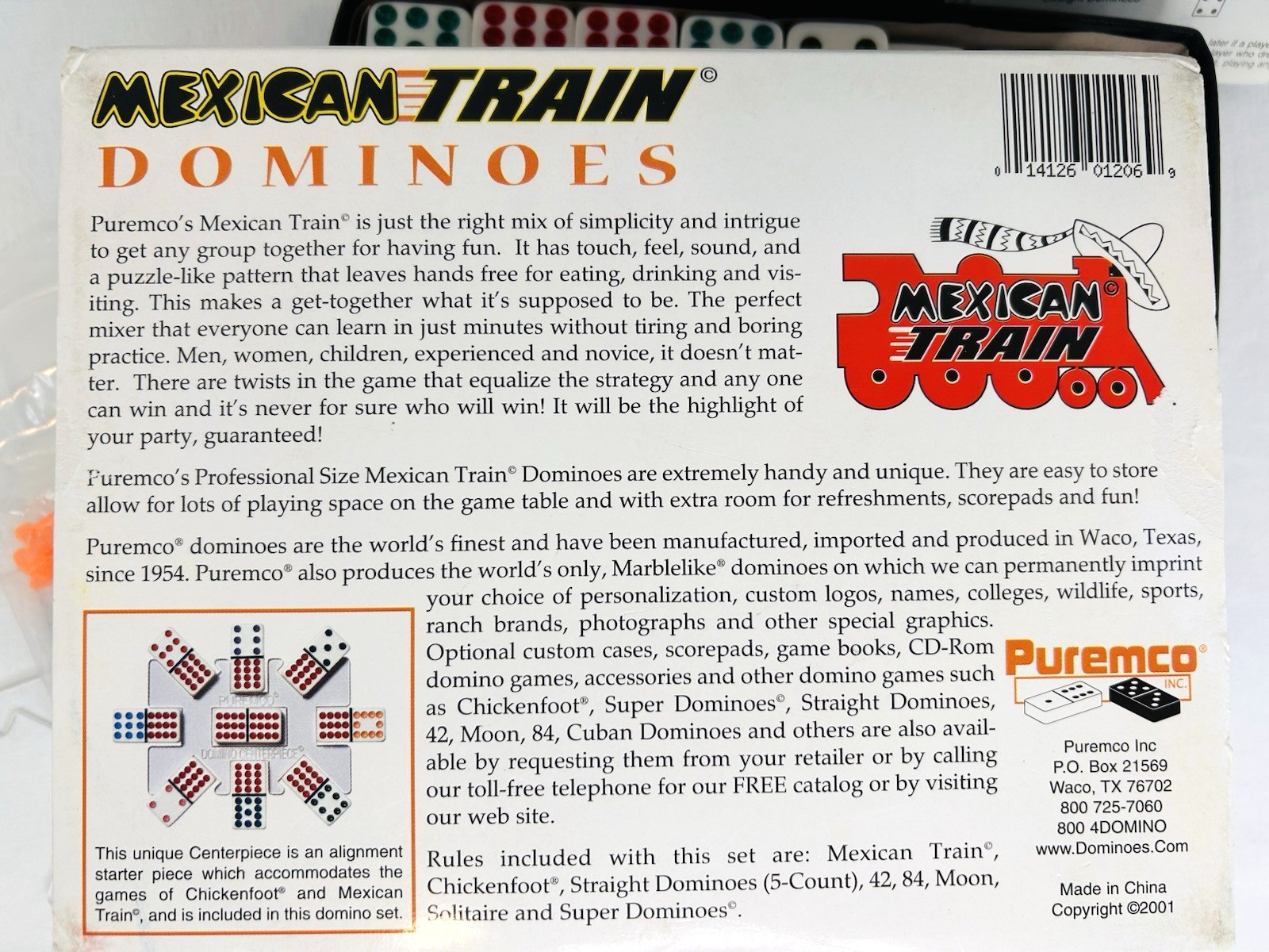 Mexican Train 91 Dominoes Puremco with Case ~ ChickenFoot ~ Complete